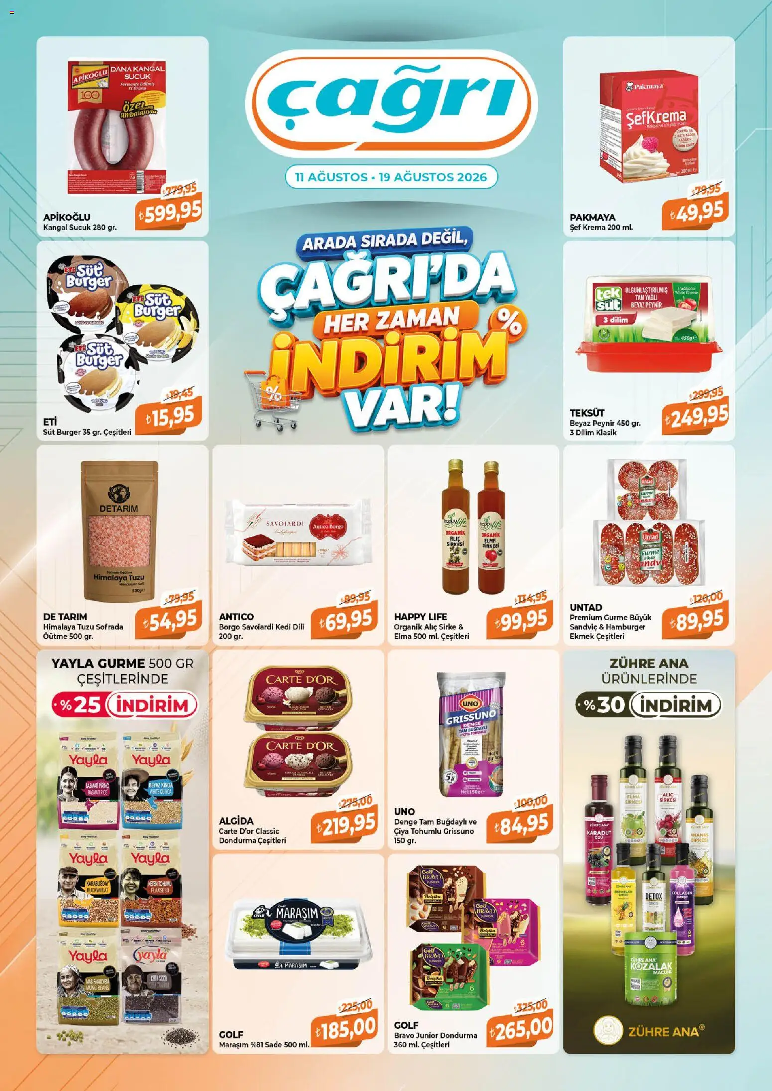 Çağrı Market Katalog - 11 Ağustos 2026 tarihinden itibaren geçerlidir | Sayfa: 1 | Ürünler: Süt, Elma sirkesi, Sirke, Sucuk