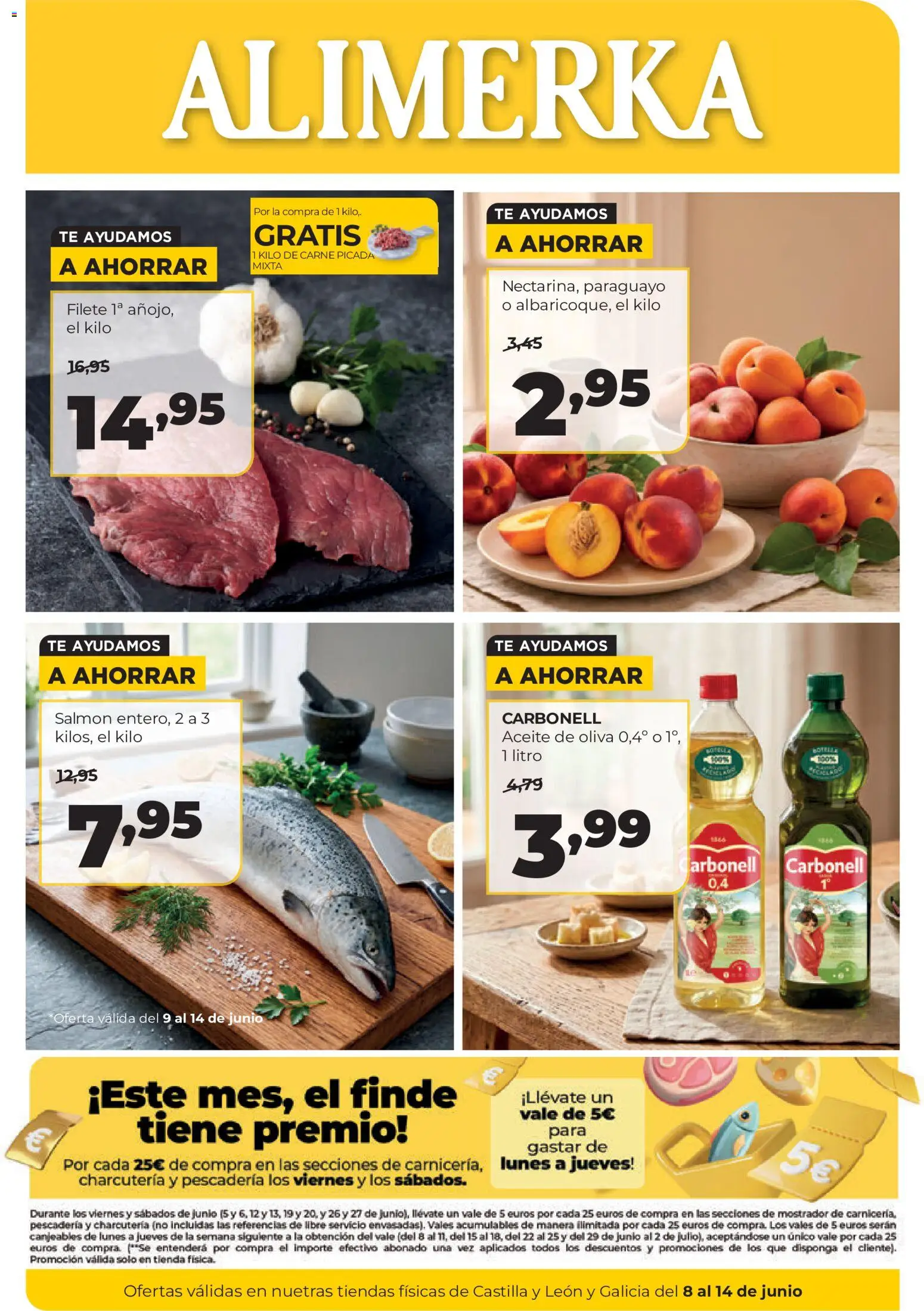 Alimerka folleto Castilla y León │ válido desde el 08.06.2026 | Página: 1 | Productos: Aceite, Té, Aceite de oliva, Filete