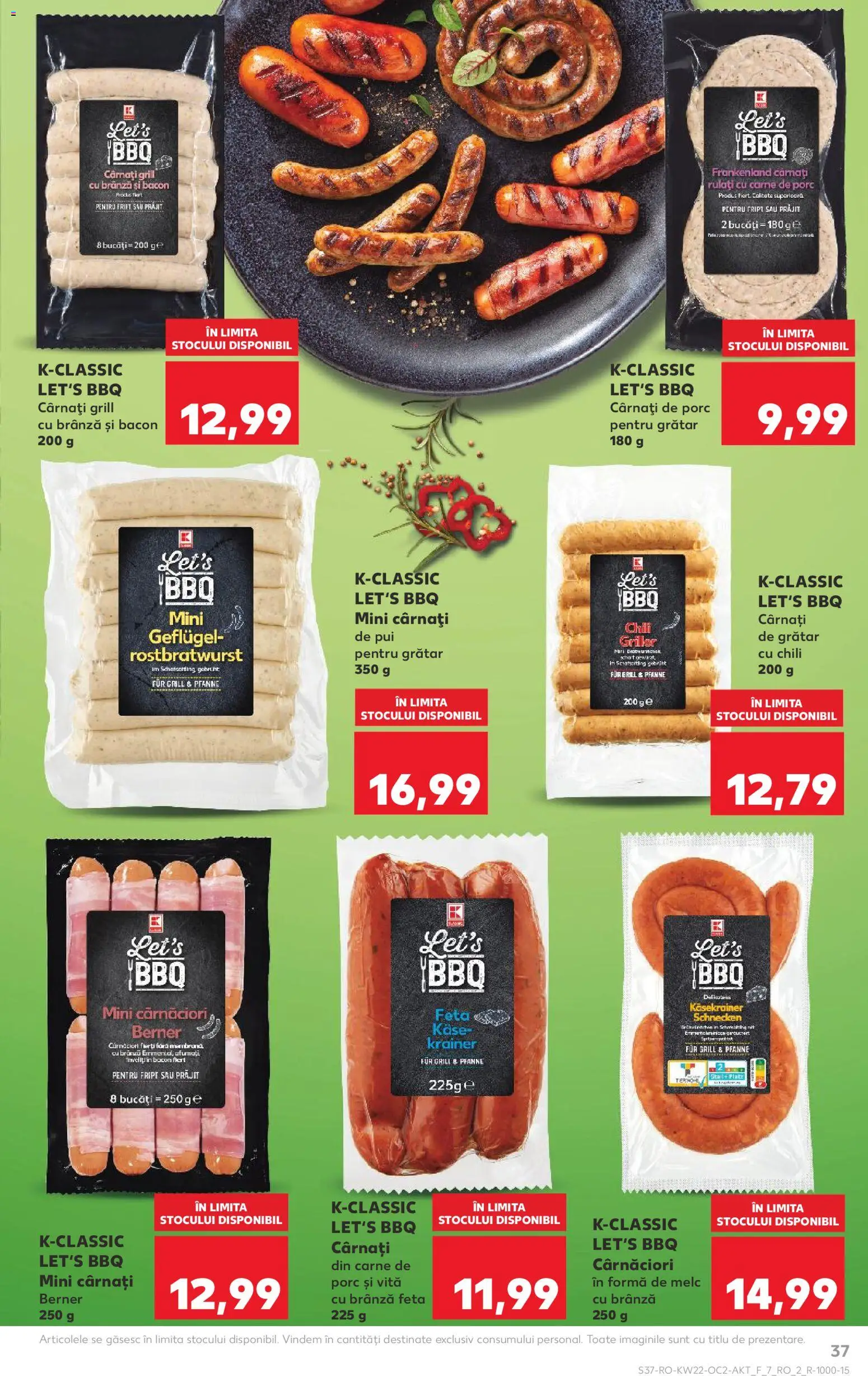 Kaufland RO akciós ujság - amely érvényes a következő dátumtól: 27.05.2026 | Oldal: 37 | Termékek: Chili, Grill, Bacon