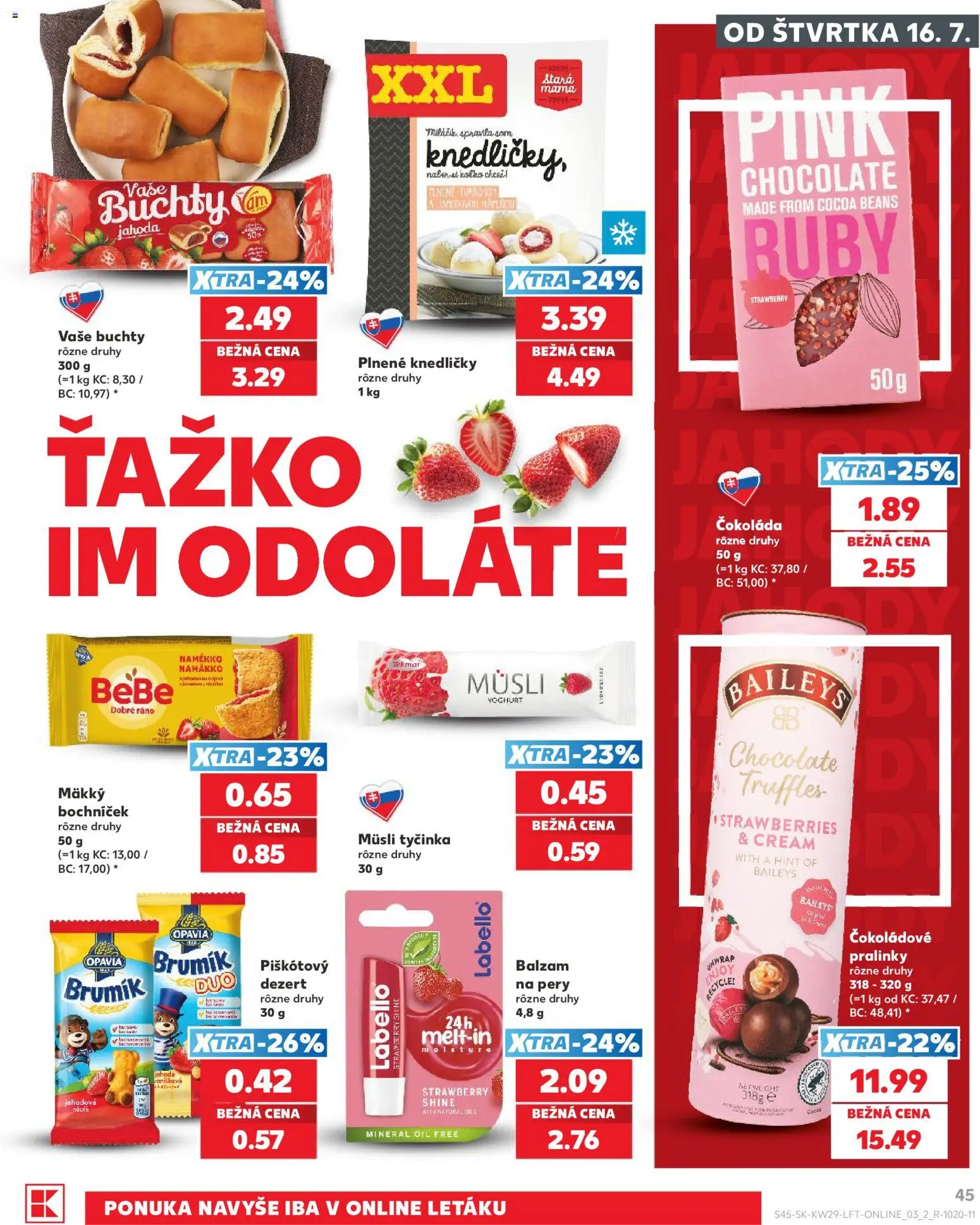 Kaufland SK akciós ujság - amely érvényes a következő dátumtól: 2026.07.16. | Oldal: 45 | Termékek: Baileys