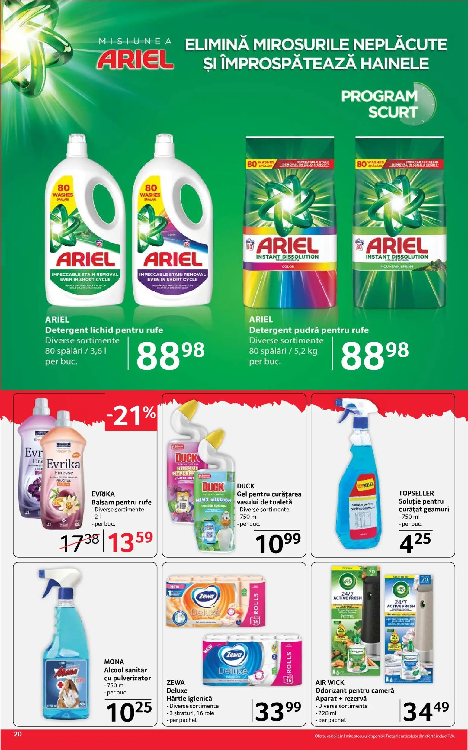 Noul catalog Selgros – valabil de la 21.08.2026 | Pagină: 20 | Produse: Role, Aparat, Balsam pentru rufe, Deluxe