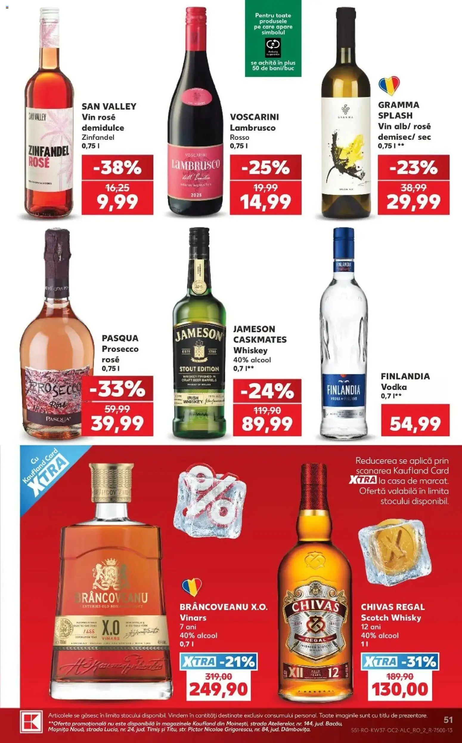 Kaufland Viseu de Sus 09.09.2026 - Revista si Oferta | Pagină: 51 | Produse: Vin rose, Lambrusco, Prosecco, Vodka