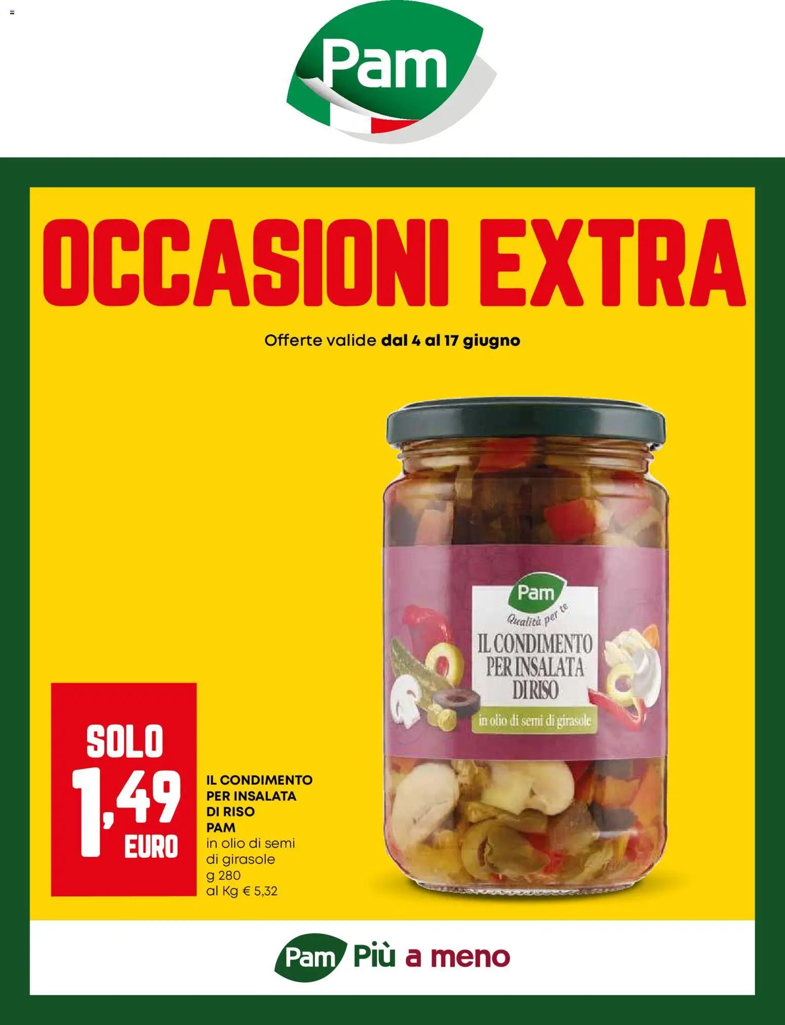 Volantino PAM del 04.06.2026 | Pagina: 1 | Prodotti: Riso, Insalata, Olio, Insalata di riso