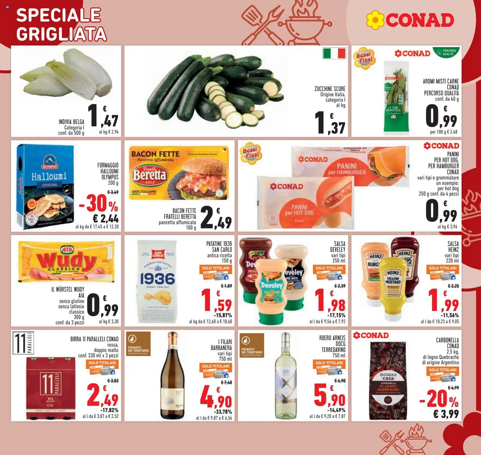 Volantino Conad del 30/07/2026 | Pagina: 11 | Prodotti: Patatine, Pancetta, Formaggio, Hamburger
