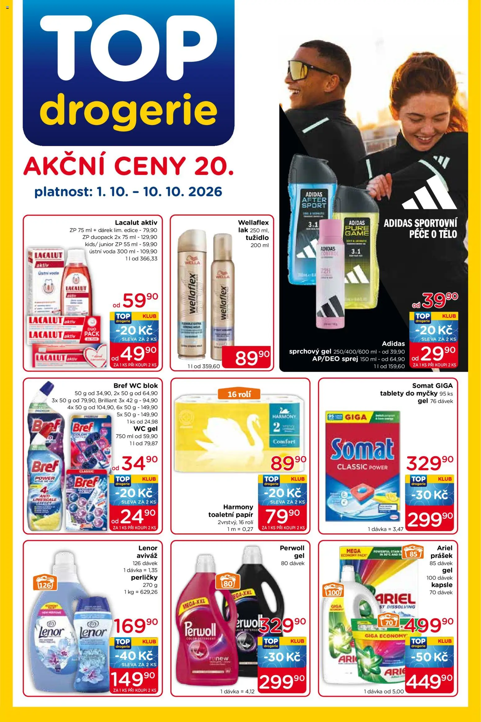 Top drogerie leták od 01.10.2026 | Strana: 1 | Produkty: Lenor, Blok, Perwoll, Drogerie