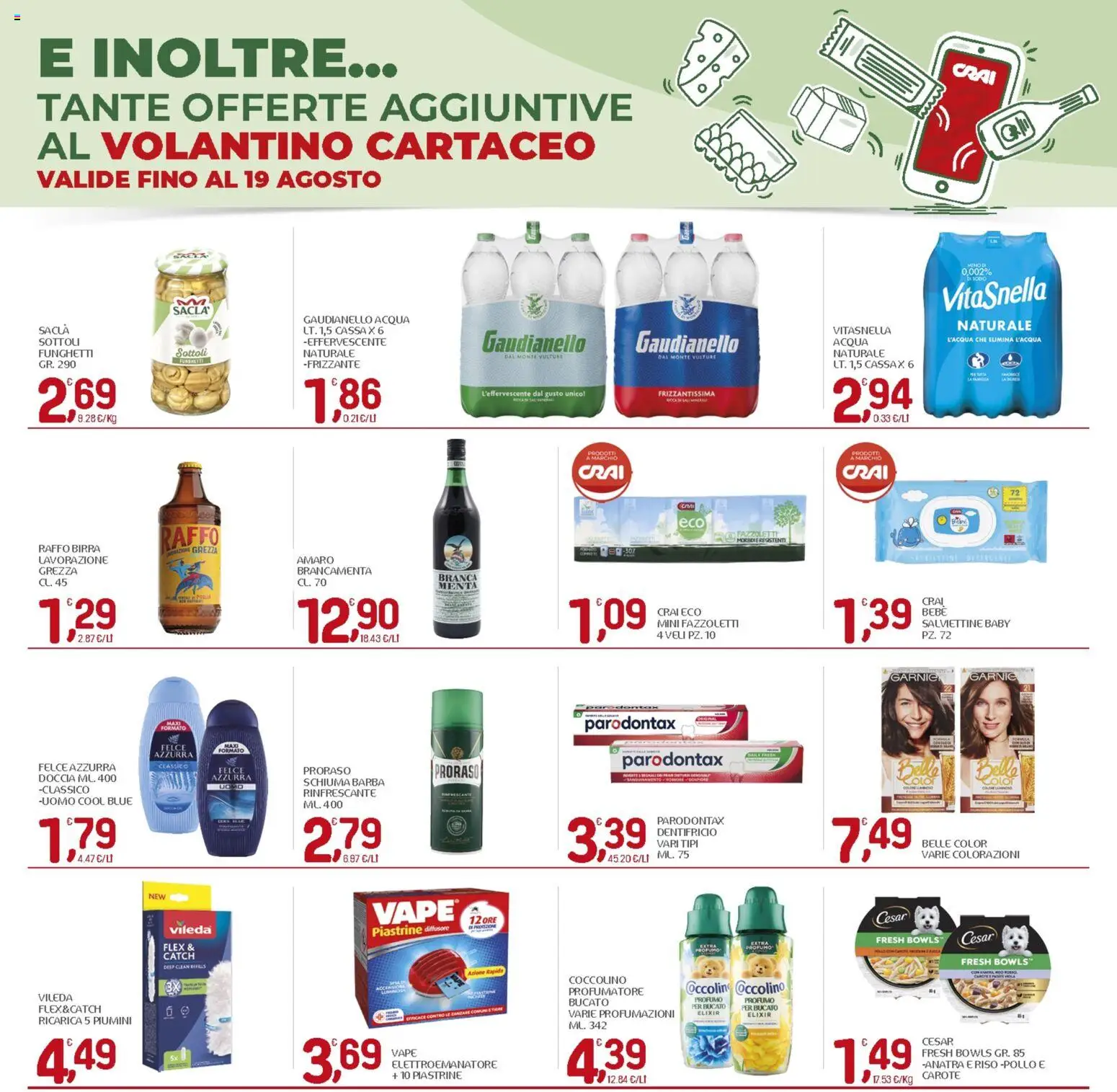 Volantino CRAI del 06/08/2026 | Pagina: 24 | Prodotti: Birra, Pollo, Fazzoletti, Doccia