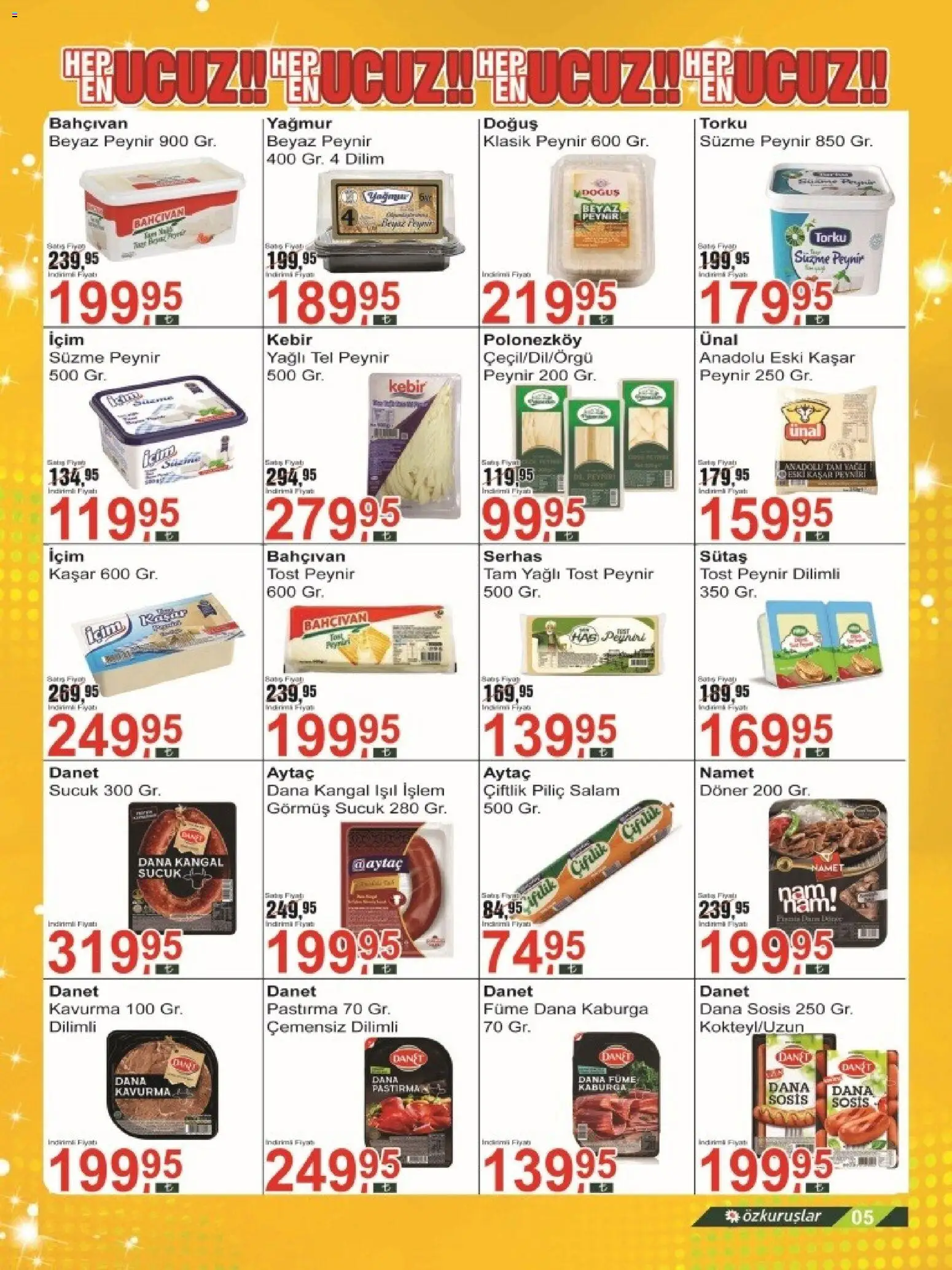 Özkuruşlar Katalog - 11.06.2026 tarihinden itibaren geçerlidir | Sayfa: 5 | Ürünler: Döner, Salam, Dana füme, Sucuk