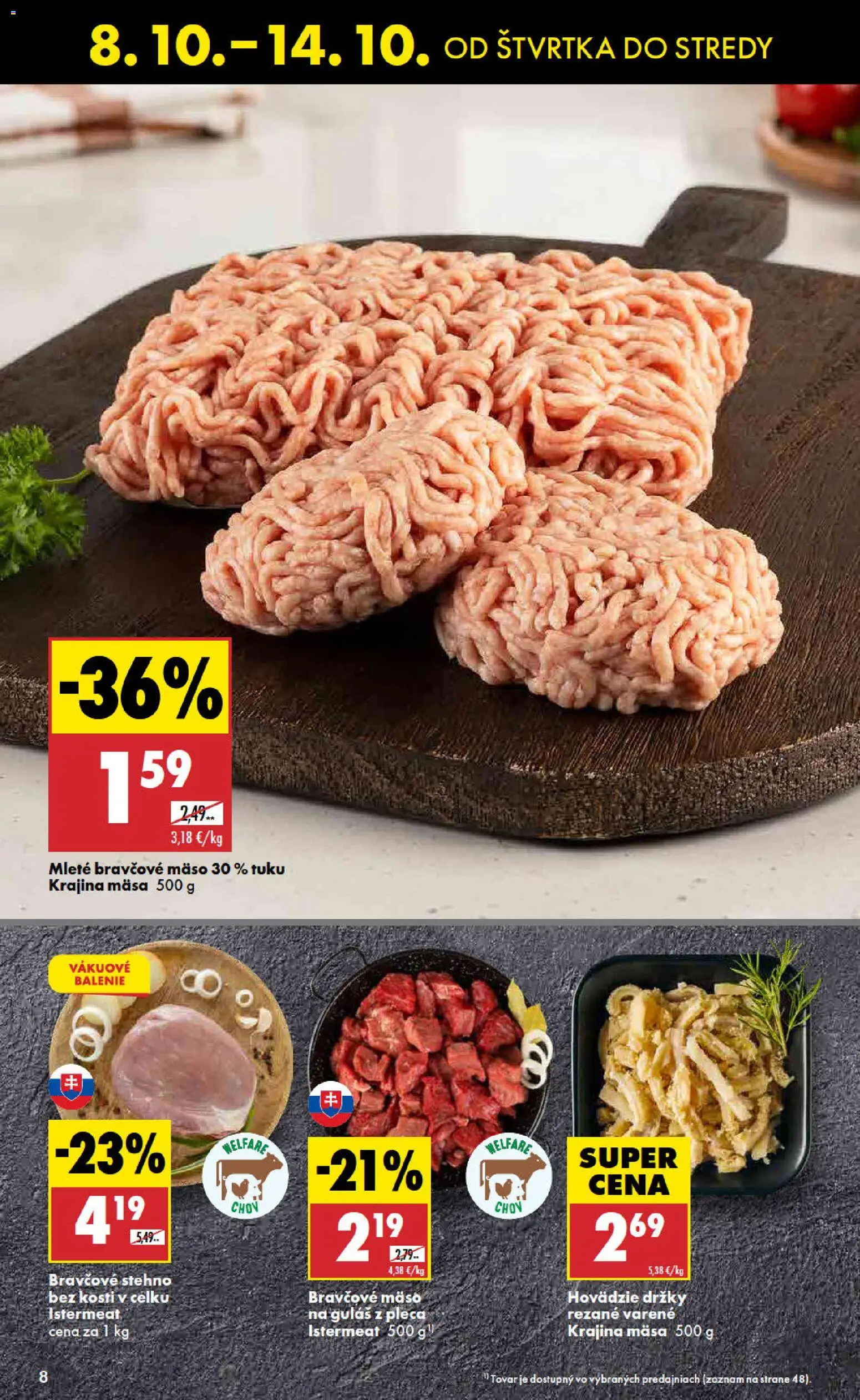 Nové Biedronka akcie – leták je platný od 08.10.2026 | Strana: 8 | Produkty: Bravčové stehno, Mäso, Bravčové mäso, Držky