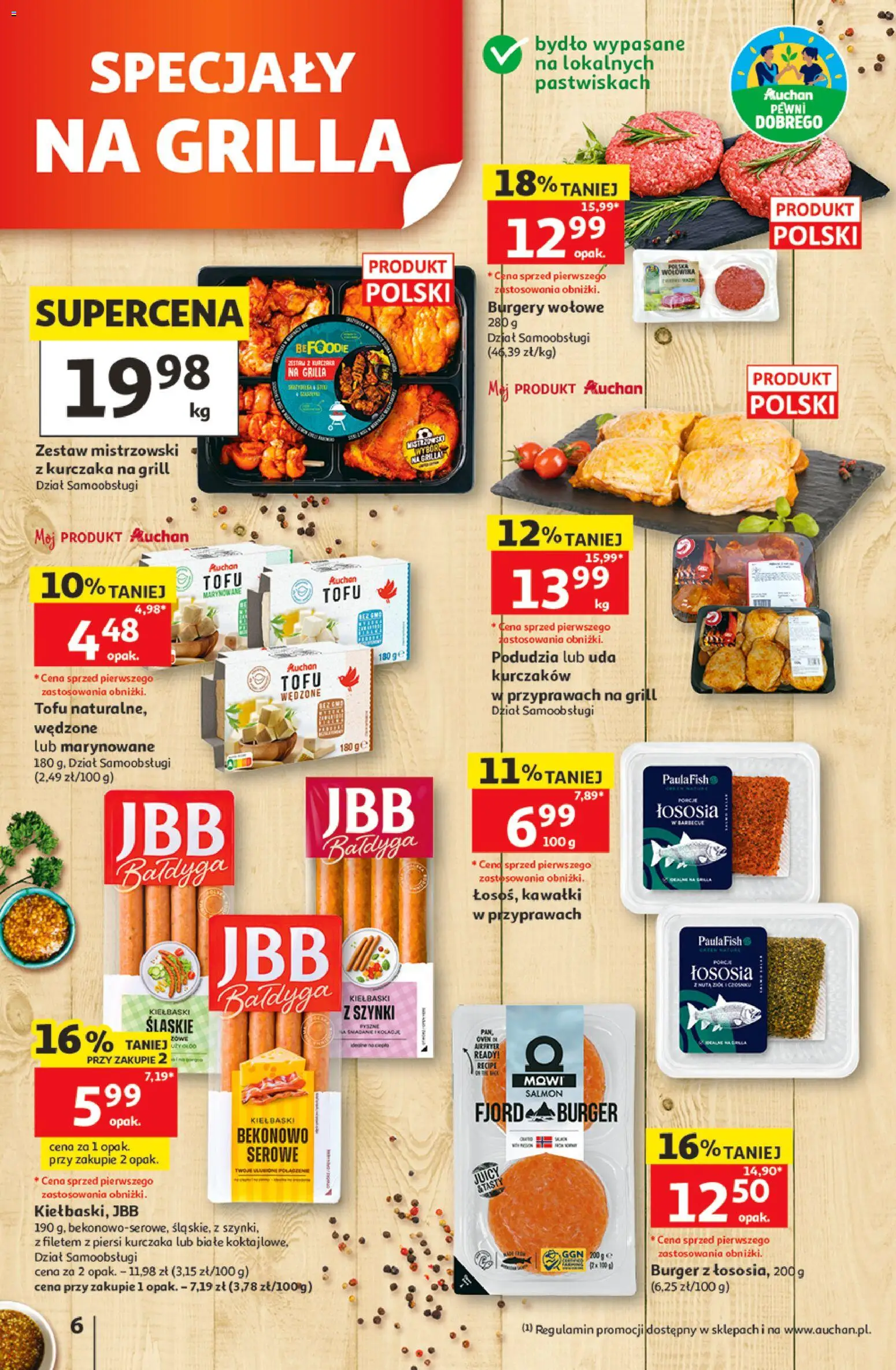 Auchan gazetka - 30 Lat Hipermarket od 11.06.2026 | Strona: 6 | Produkty: Piersi, Grill, Kiełbaski, Tofu