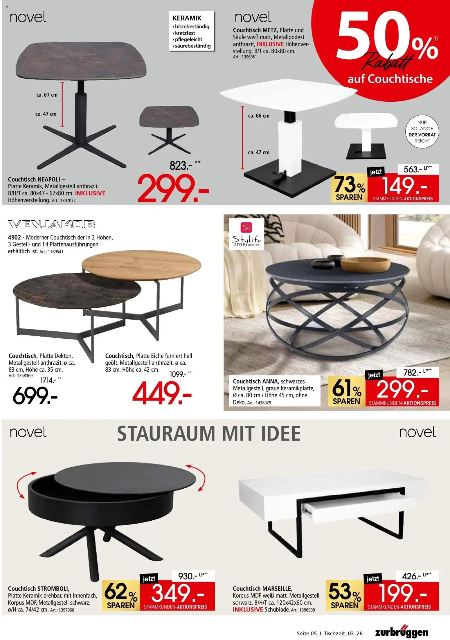 Zurbrüggen Tischzeit – gültig ab 21.08.2026 | Seite: 5 | Produkte: Couchtisch