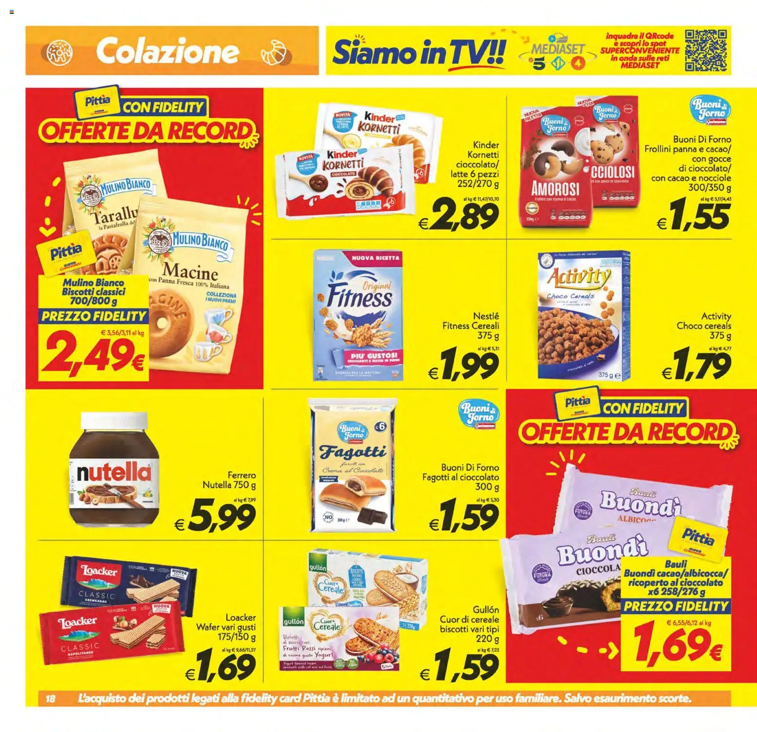 Volantino SuperConveniente del 29.05.2026 | Pagina: 18 | Prodotti: Cereali, Biscotti, Nutella, TV