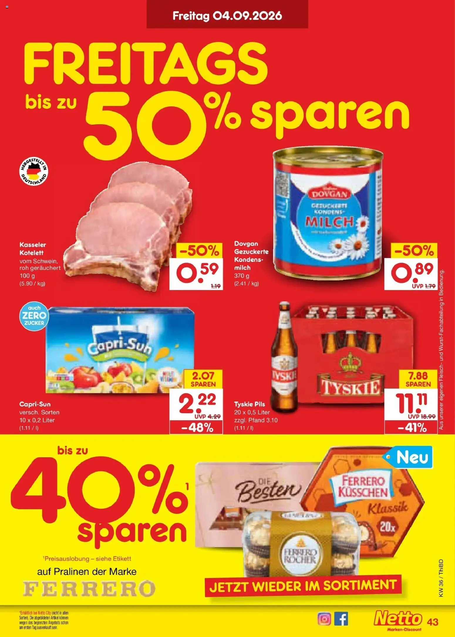 Netto Marken-Discount Prospekt Thiendorf – gültig ab 31.08.2026 | Seite: 55 | Produkte: Tyskie, Capri sun, Milch, Pils