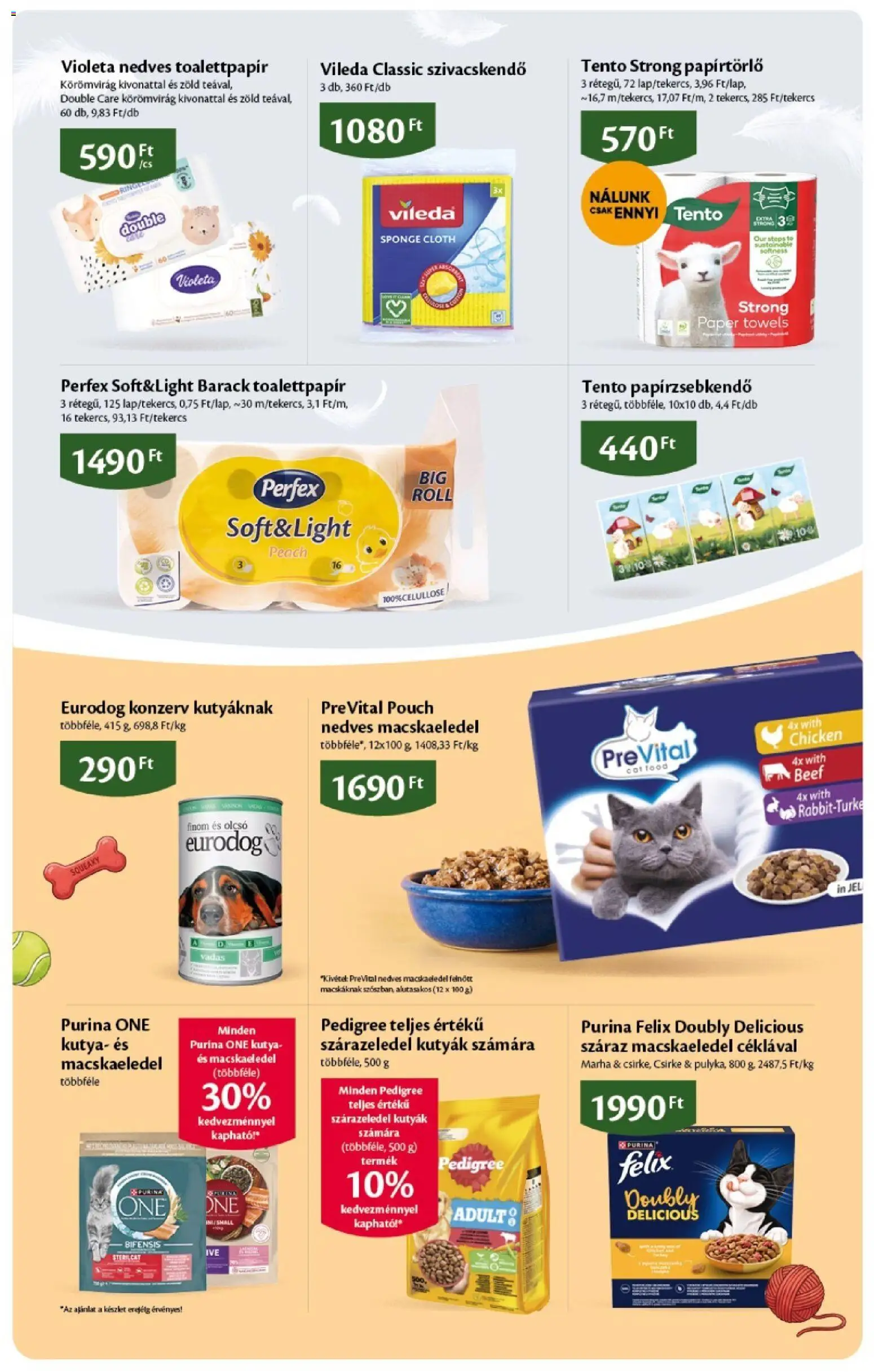 EcoFamily akciós ujság - amely érvényes a következő dátumtól: 2026.08.04. | Oldal: 19 | Termékek: Papírtörlő, Purina one, Papírzsebkendő, Vileda