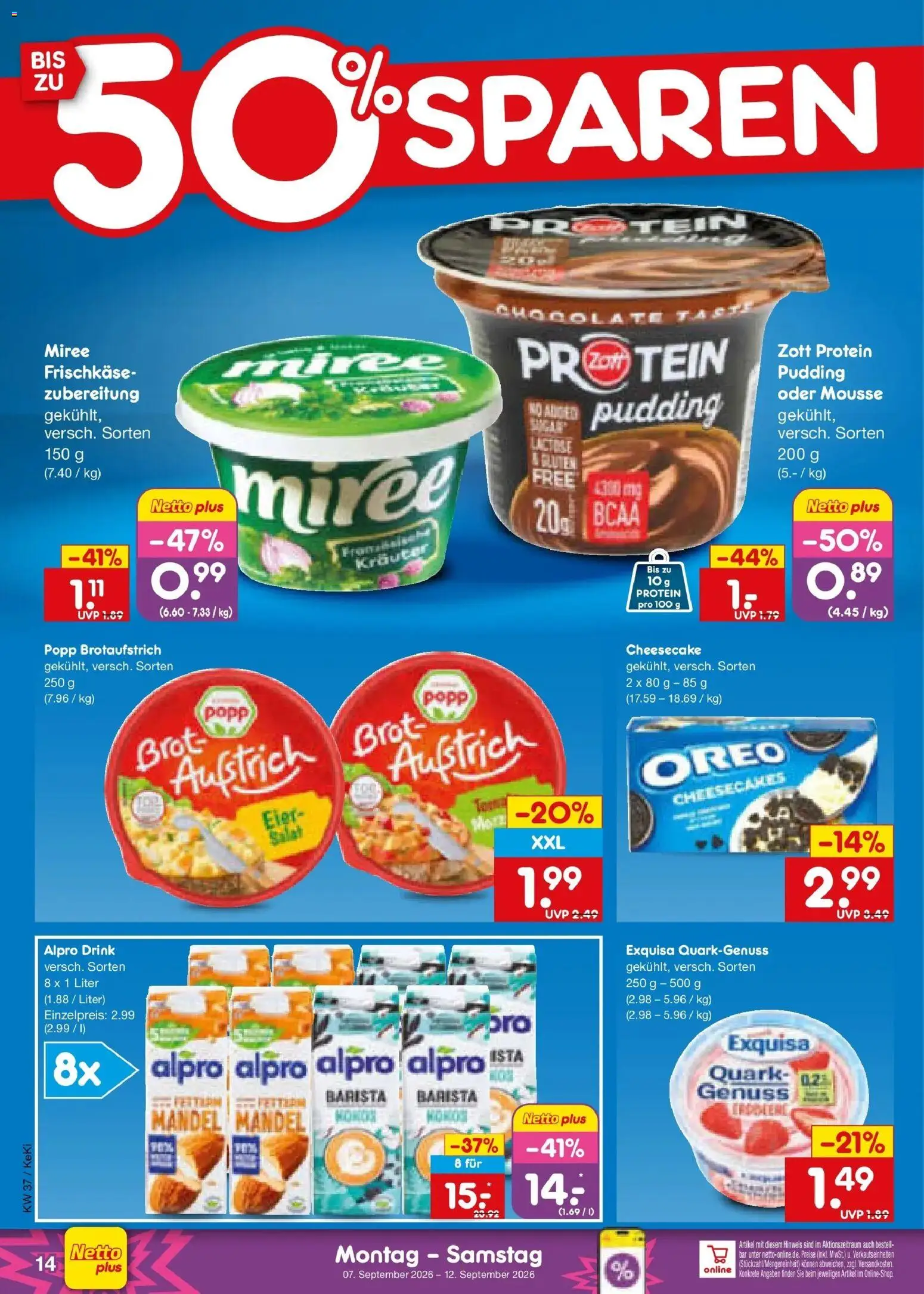 Netto Marken-Discount Prospekt Koblenz – gültig ab 07.09.2026 | Seite: 20 | Produkte: Eier, Exquisa, Alpro, Salat