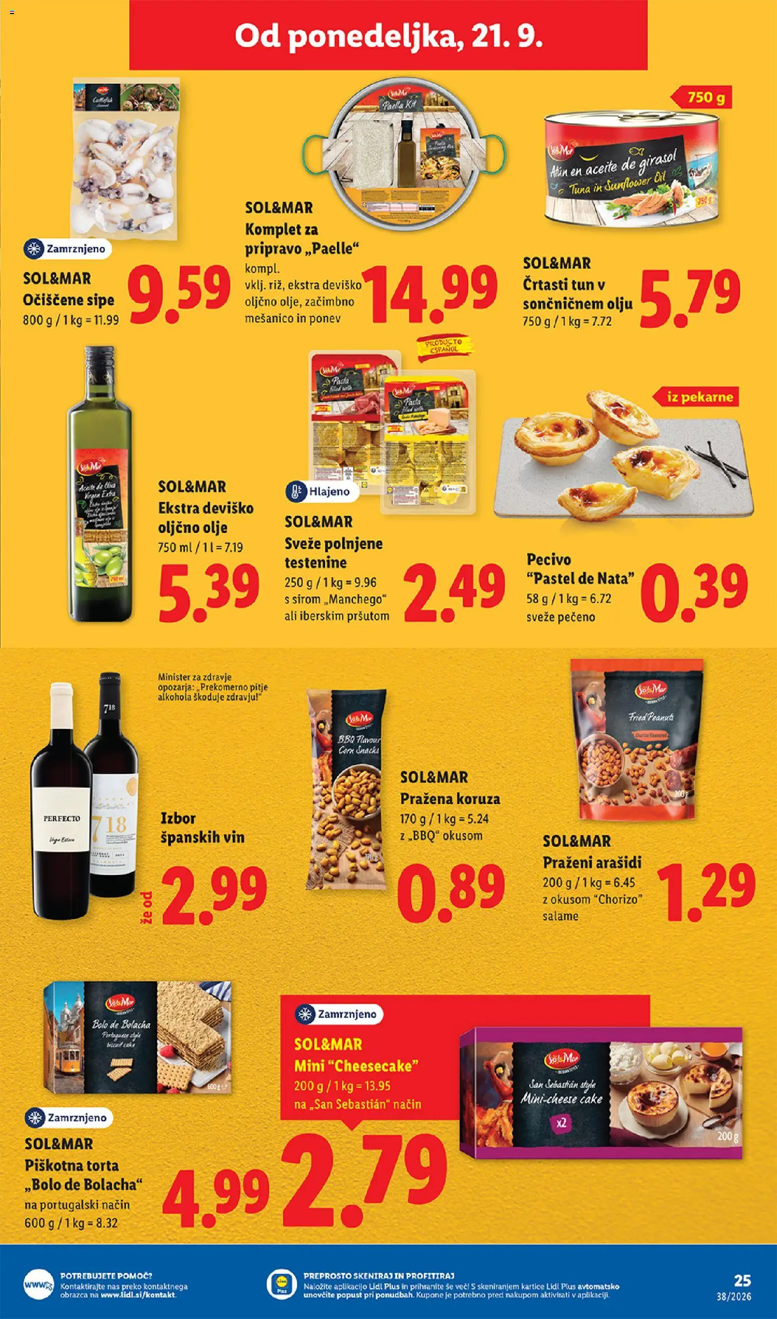 Novi Lidl katalog ponudbe – veljaven od 17.09.2026 | Stran: 45 | Izdelki: Arašidi, Tuna, Olje, Testenine
