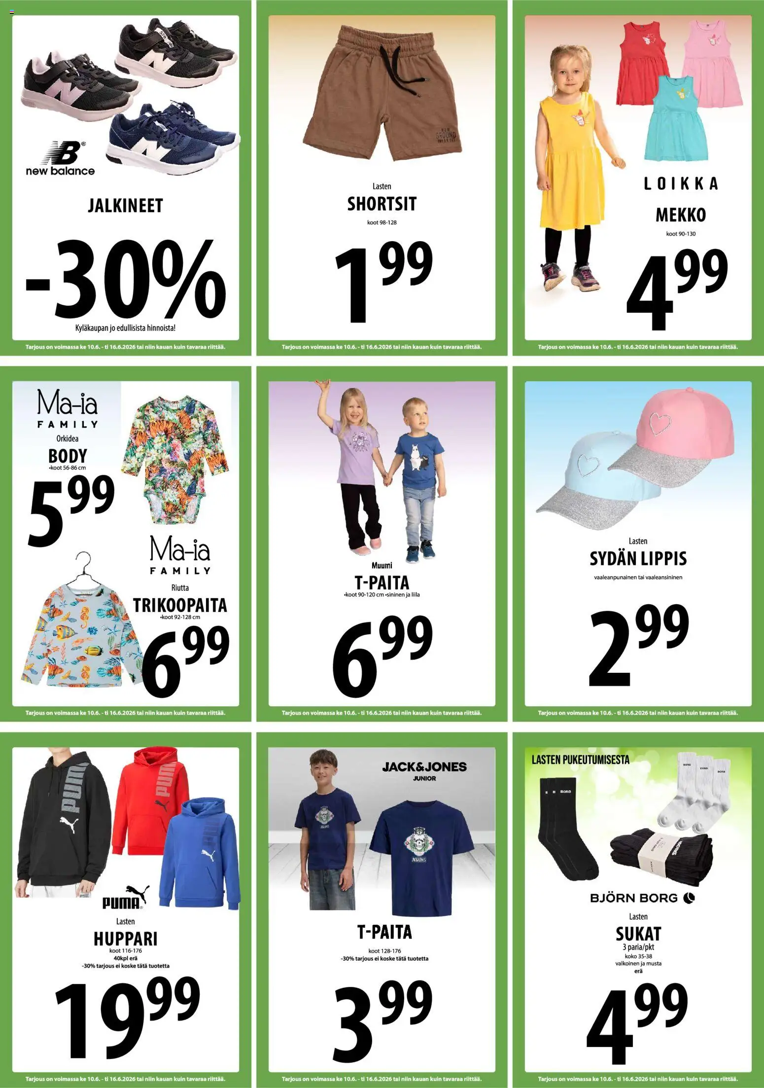 Tuuri tarjoukset – voimassa 10.06.2026 alkaen | Sivu: 20 | Tuotteet: Huppari, Shortsit, Lippis, Mekko
