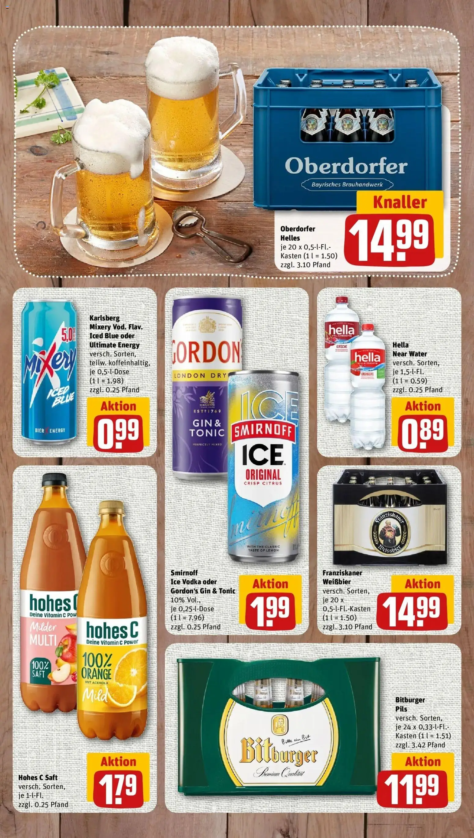 REWE Prospekt ab 31.08.2026 zum Blättern » Angebote | Seite: 9 | Produkte: Bitburger, Franziskaner, Hella, Gin