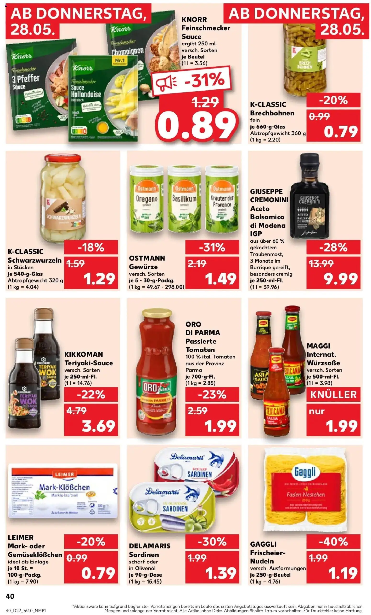 Kaufland Prospekt Erftstadt – gültig ab 26.05.2026 | Seite: 45 | Produkte: Balsamico, Tomaten, Oro di parma, Nudeln