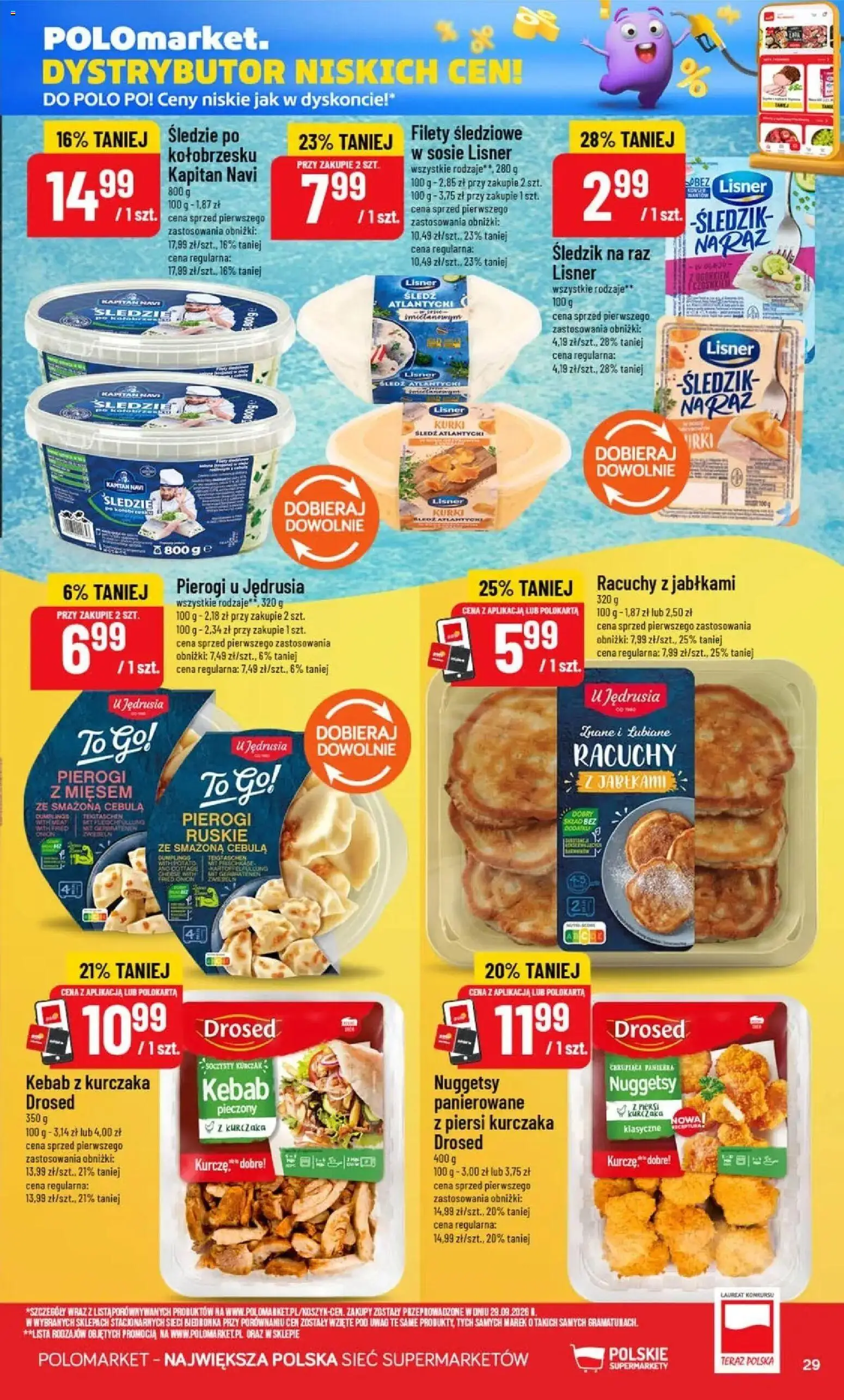 Nowa POLOmarket gazetka od jutra 14.10.2026 | Strona: 29 | Produkty: Kurczak, Kurki, Pierogi, Cebula