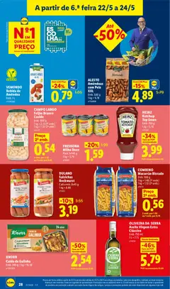 Pré-visualização Lidl folheto válido de 18.05.2026 | Página: 28 | Produtos: Top, Knorr, Ketchup, Milho