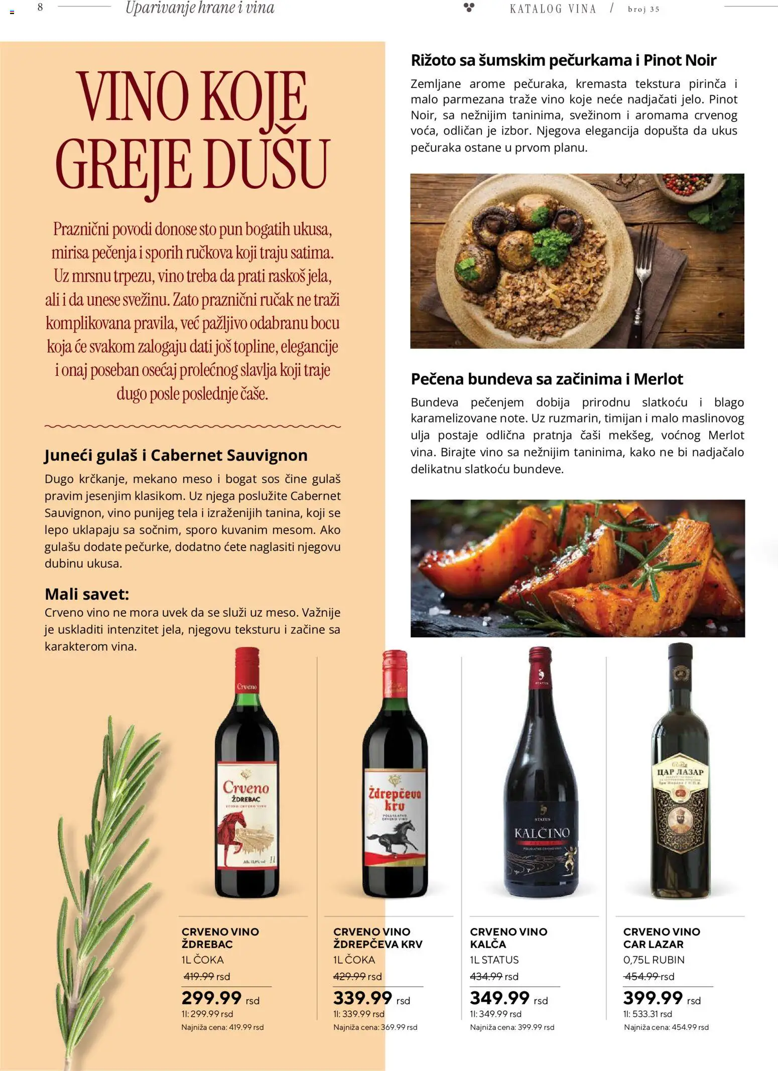 Idea katalog - važi od 26.10.2026 | Strana: 8 | Proizvode: Cabernet Sauvignon, Crveno vino, Meso, Vino