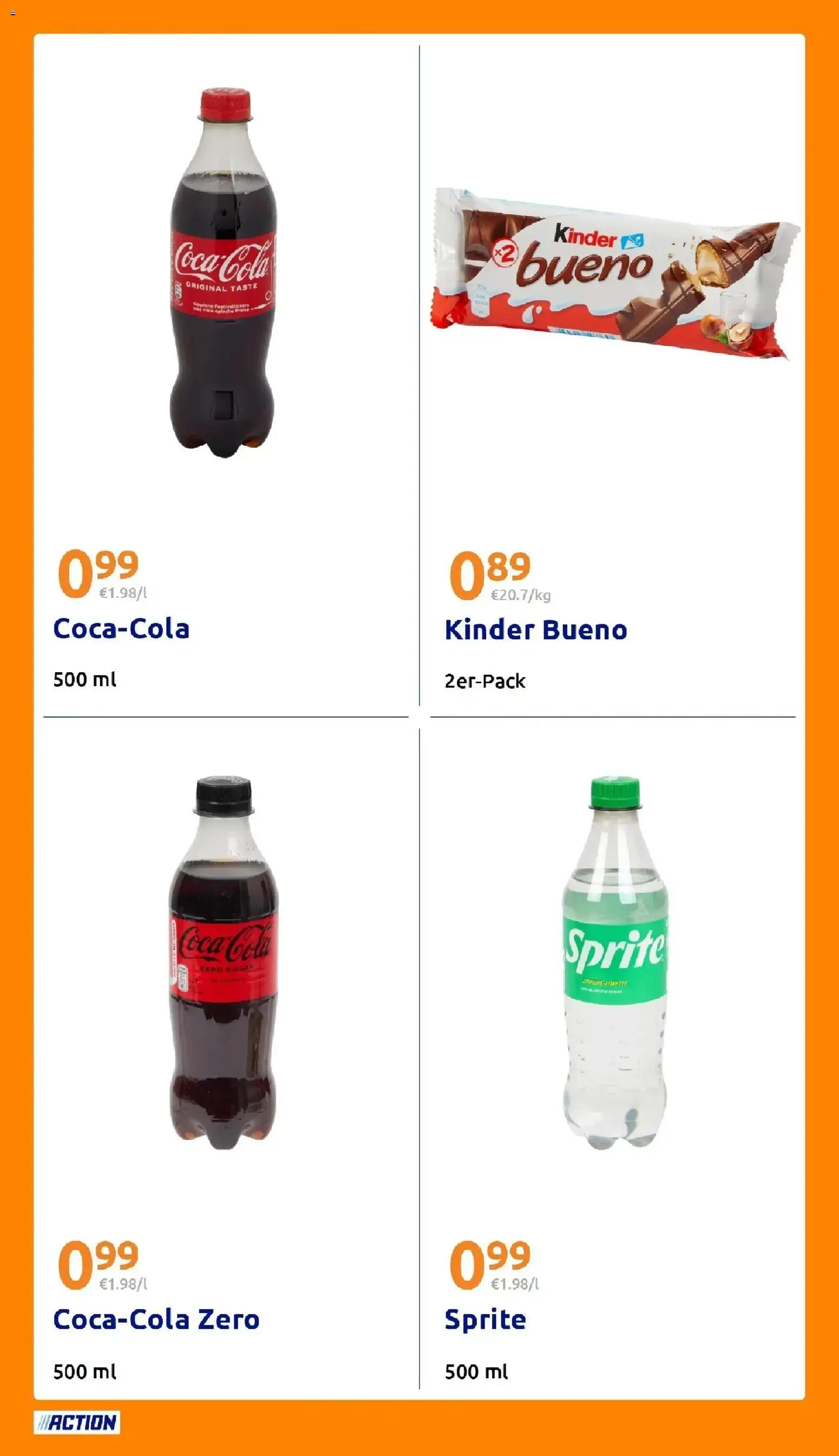 Action Aktueller Prospekt ab 26.08.2026 → Angebote nächste Woche | Seite: 25 | Produkte: Coca cola, Sprite, Cola, Kinder bueno