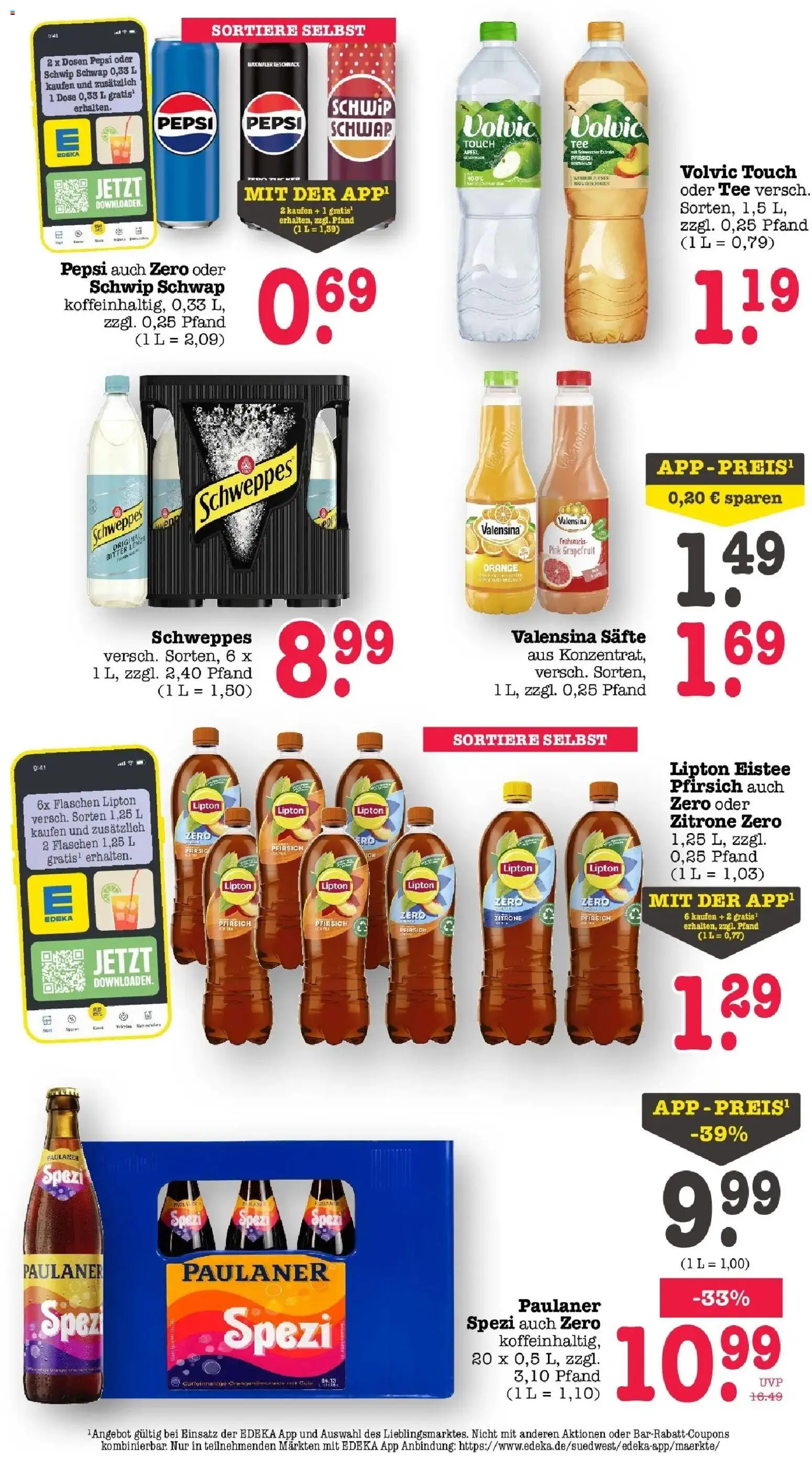 Edeka Prospekt Frankfurt Am Main (ab 07.09.2026) » Angebote Online | Seite: 41 | Produkte: Schwip schwap, Zitrone, Pepsi, Tee