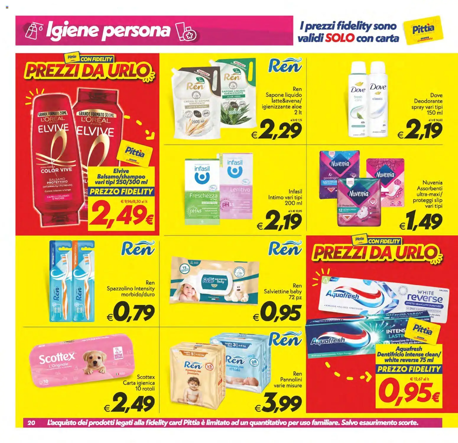 Volantino SuperConveniente del 13/10/2026 | Pagina: 20 | Prodotti: Balsamo, Deodorante, Dentifricio, Assorbenti