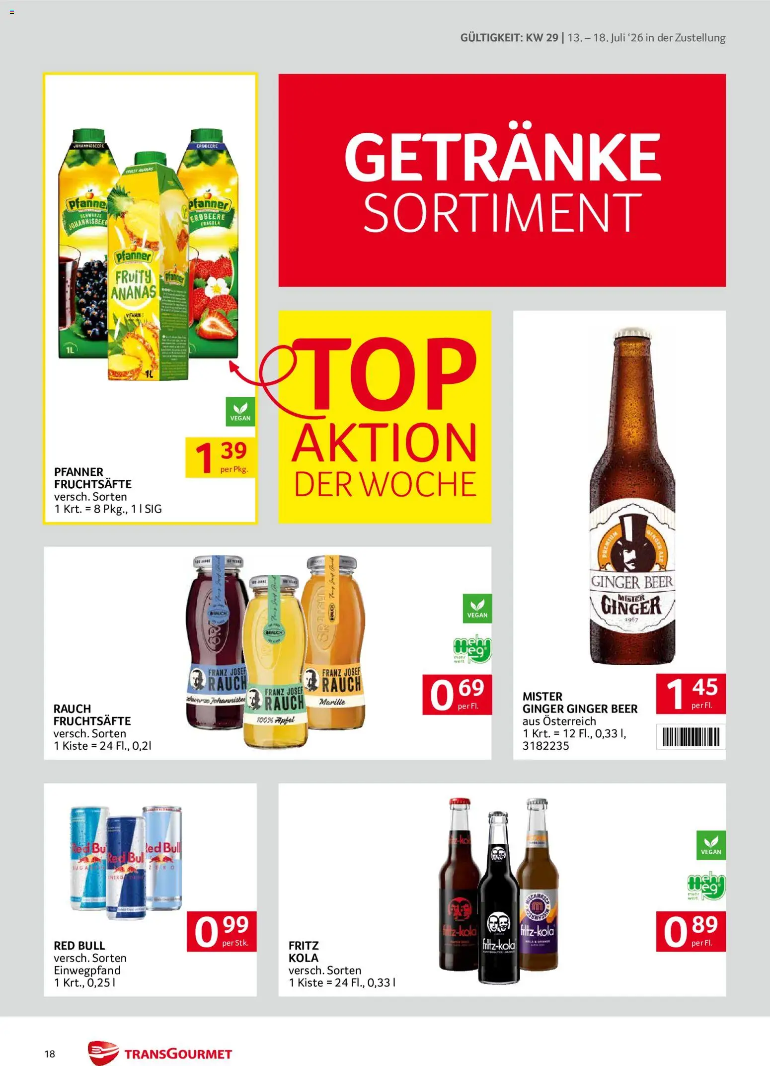 Transgourmet Zustellaktion gültig ab 13.07.2026 | Seite: 18 | Produkte: Äpfel, Ananas