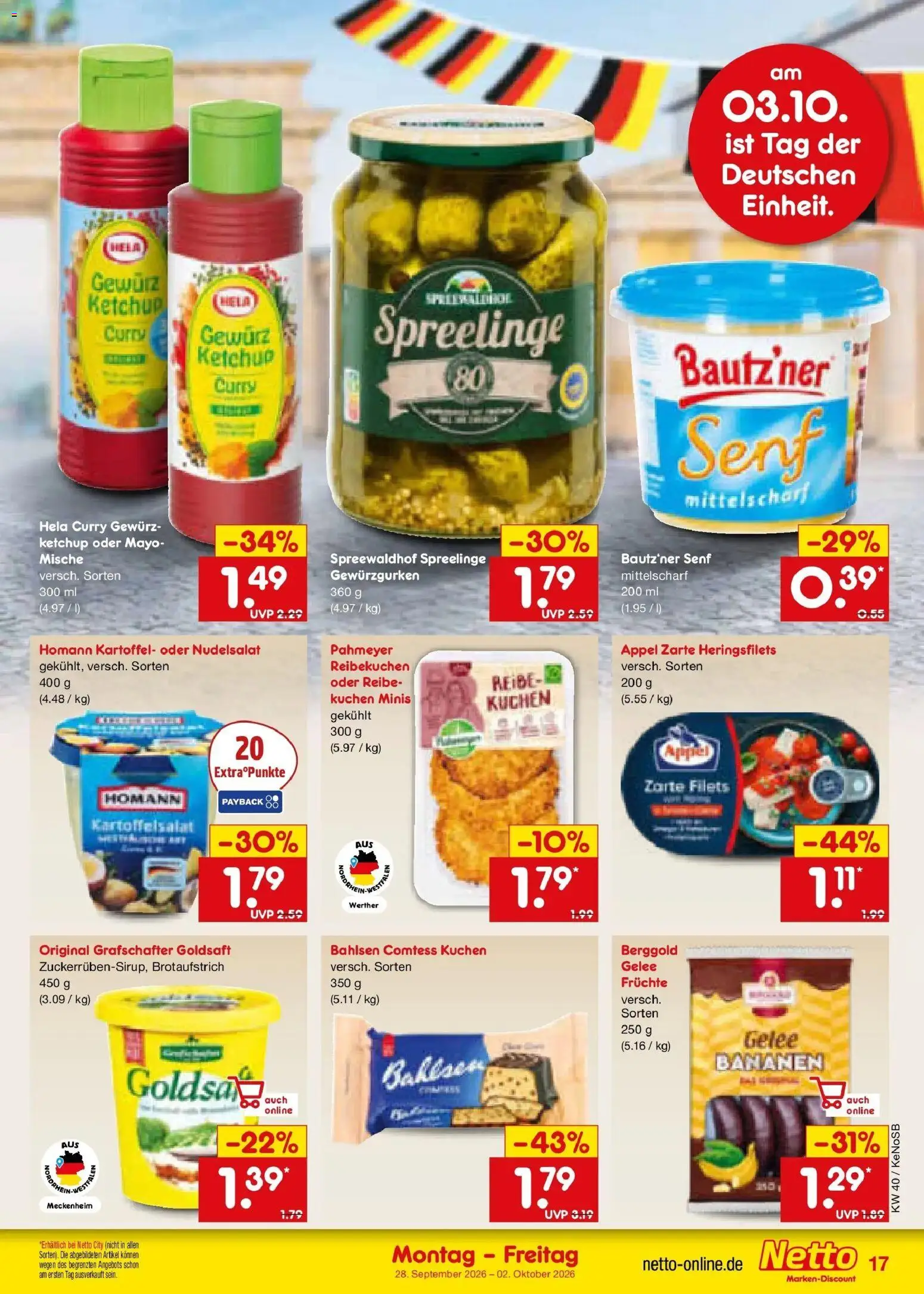 Netto Marken-Discount Prospekt Bonn – gültig ab 28.09.2026 | Seite: 23 | Produkte: Bananen, Kuchen, Ketchup