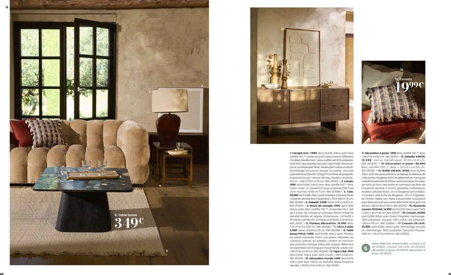{H1} | Page: 21 | Produits: Plateau, Mousse, Poignées, Table basse