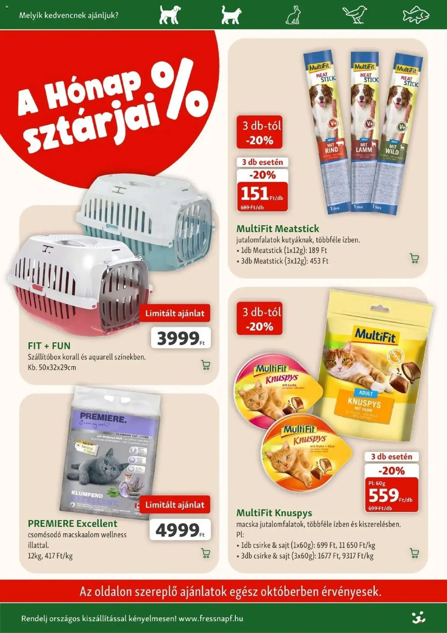 Fressnapf aktuális akciós újság - 2026.10.08. -tól/töl > akció, lapozható szórólap 🛍️ | Oldal: 2 | Termékek: Macskaalom, Csirke, Sajt