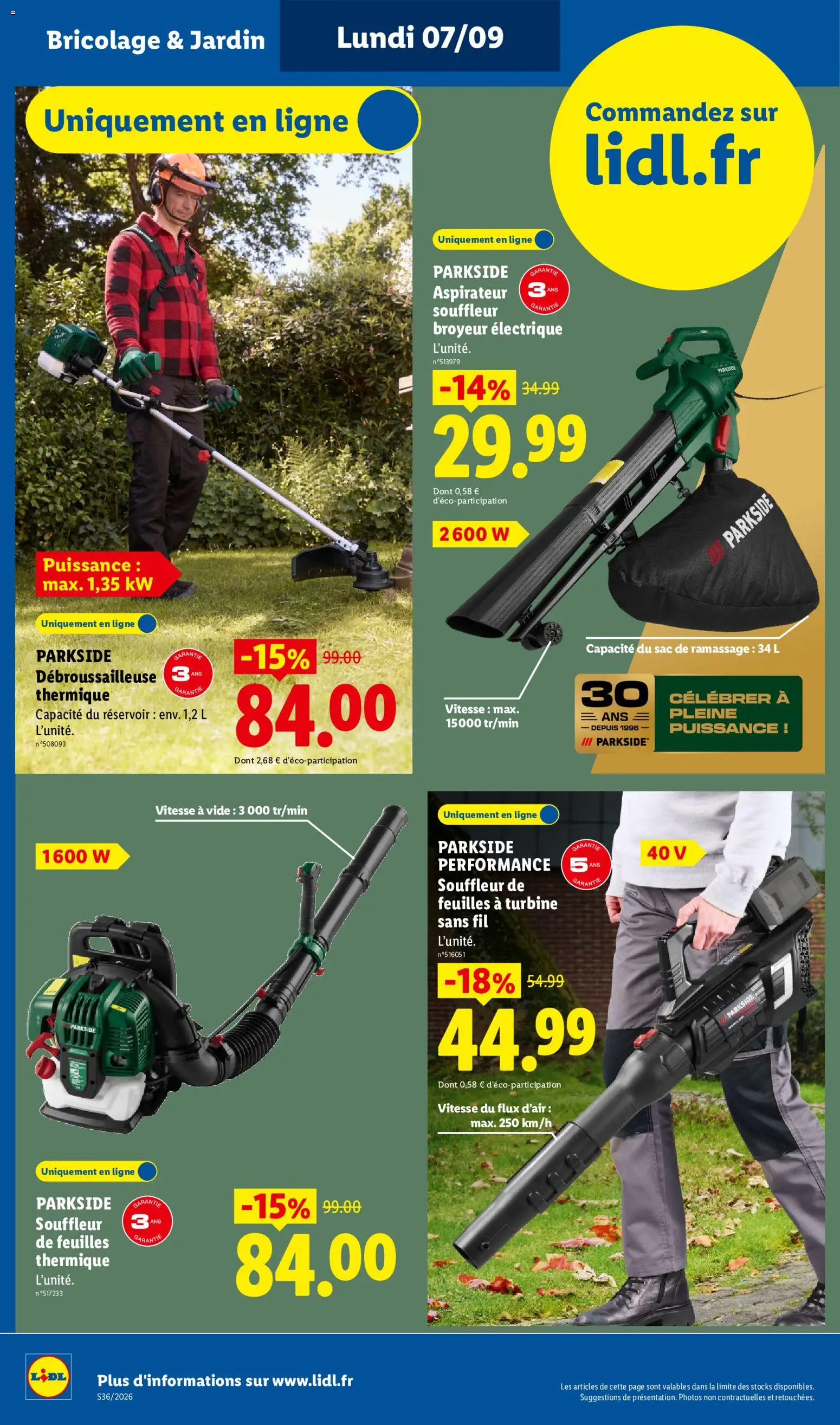 {H1} | Page: 8 | Produits: Bricolage, Parkside, Souffleur, Parkside debroussailleuse thermique