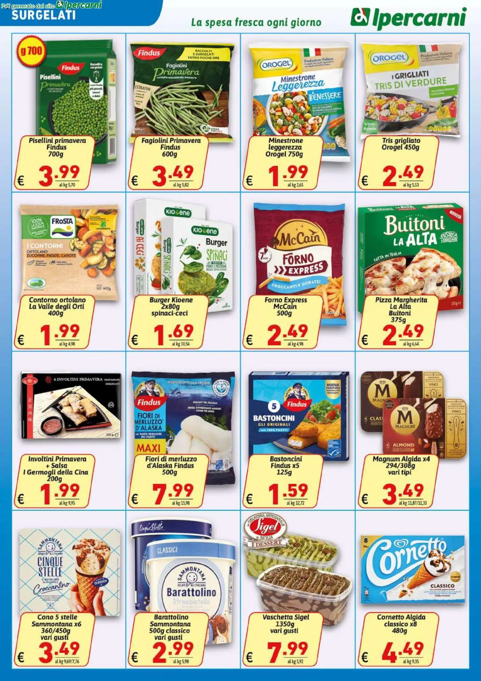 Volantino Ipercarni del 29.04.2026 | Pagina: 14 | Prodotti: Minestrone, Teglia, Cornetto, Fagiolini