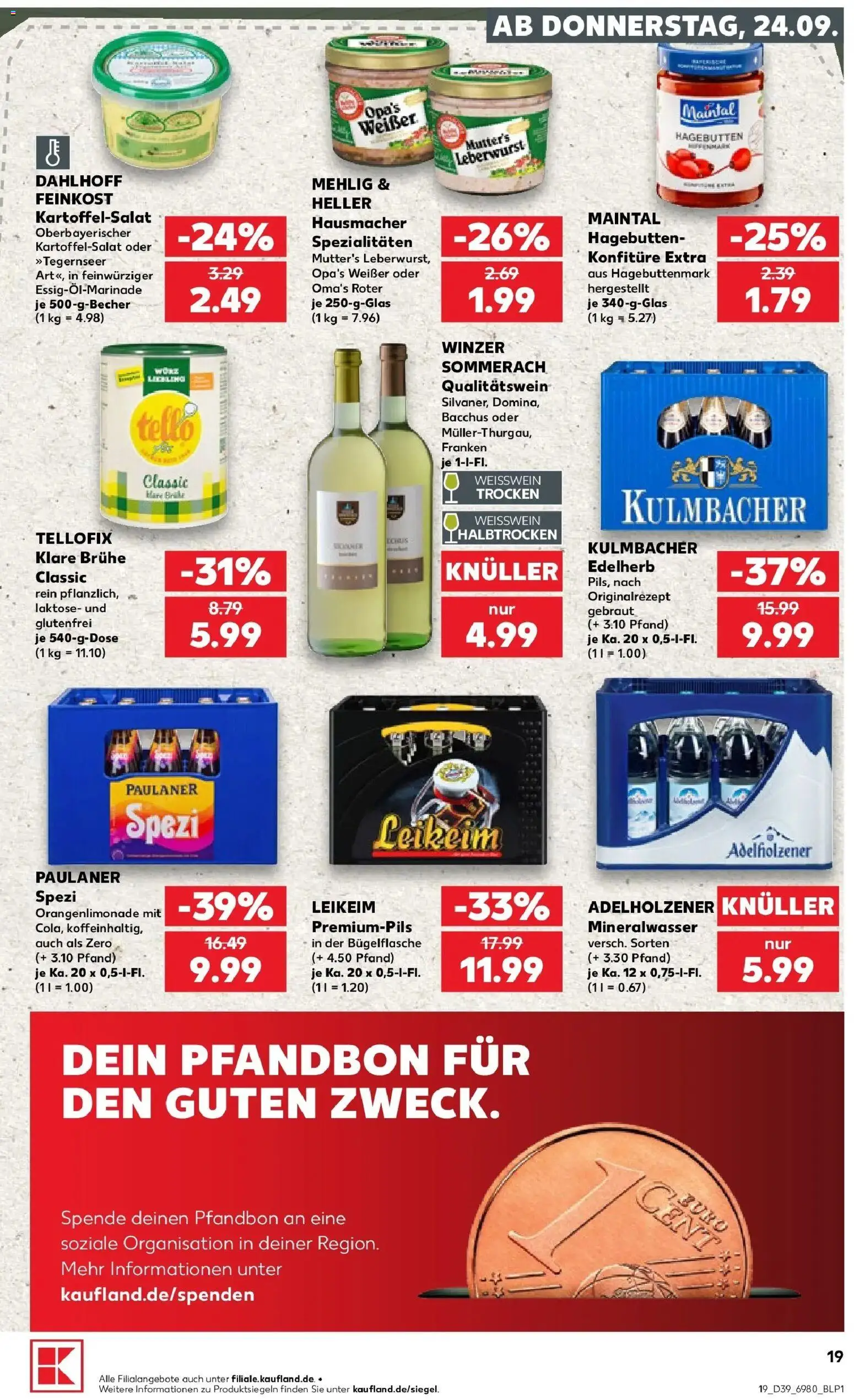Prospekt Kaufland ab 21.09.2026 » Angebote Online zum Blättern | Seite: 31 | Produkte: Weißwein, Paulaner spezi, Weißwein trocken, Mineralwasser