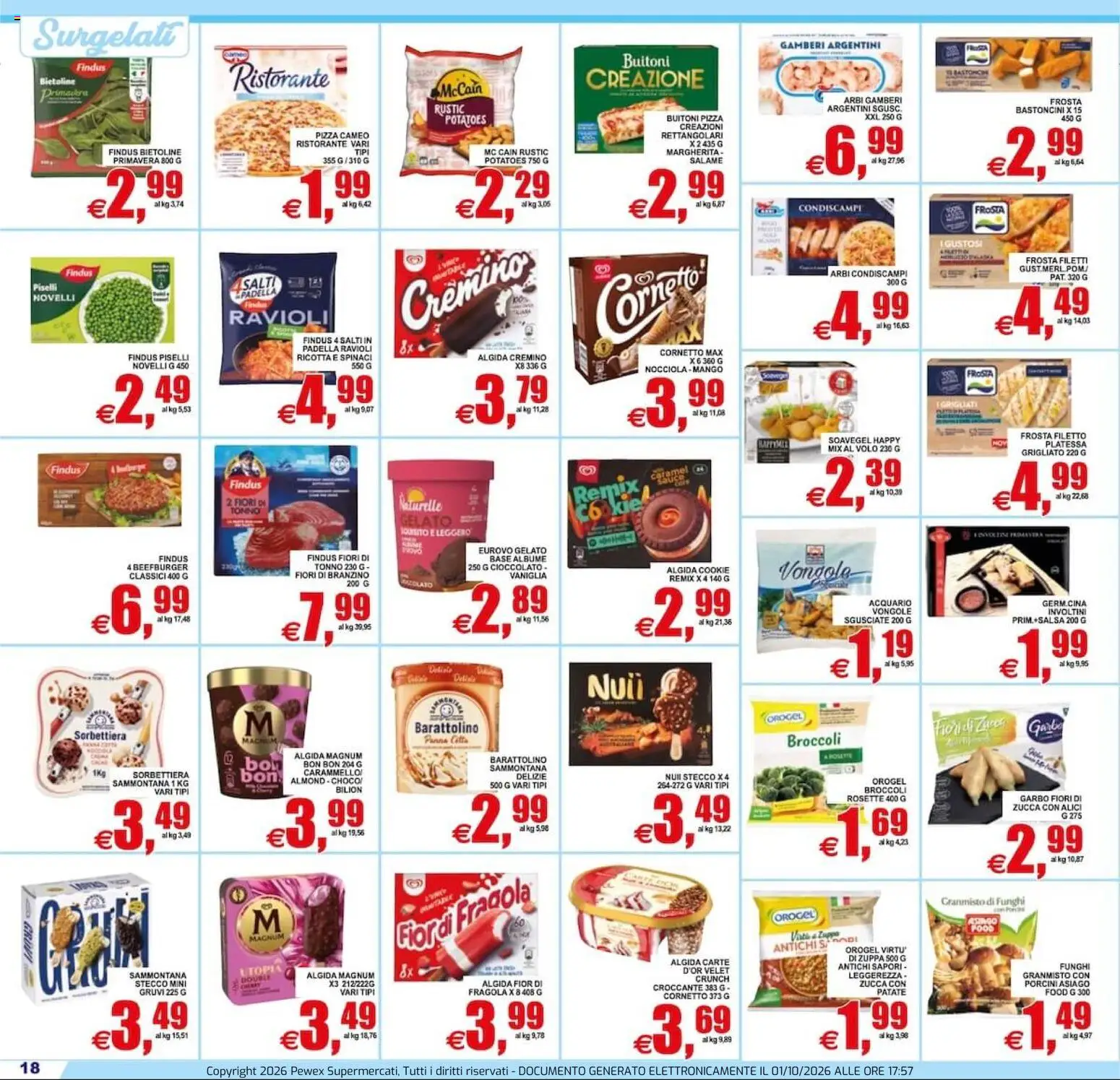 Volantino Pewex del 02/10/2026 | Pagina: 18 | Prodotti: Vaniglia, Pizza, Magnum, Alici