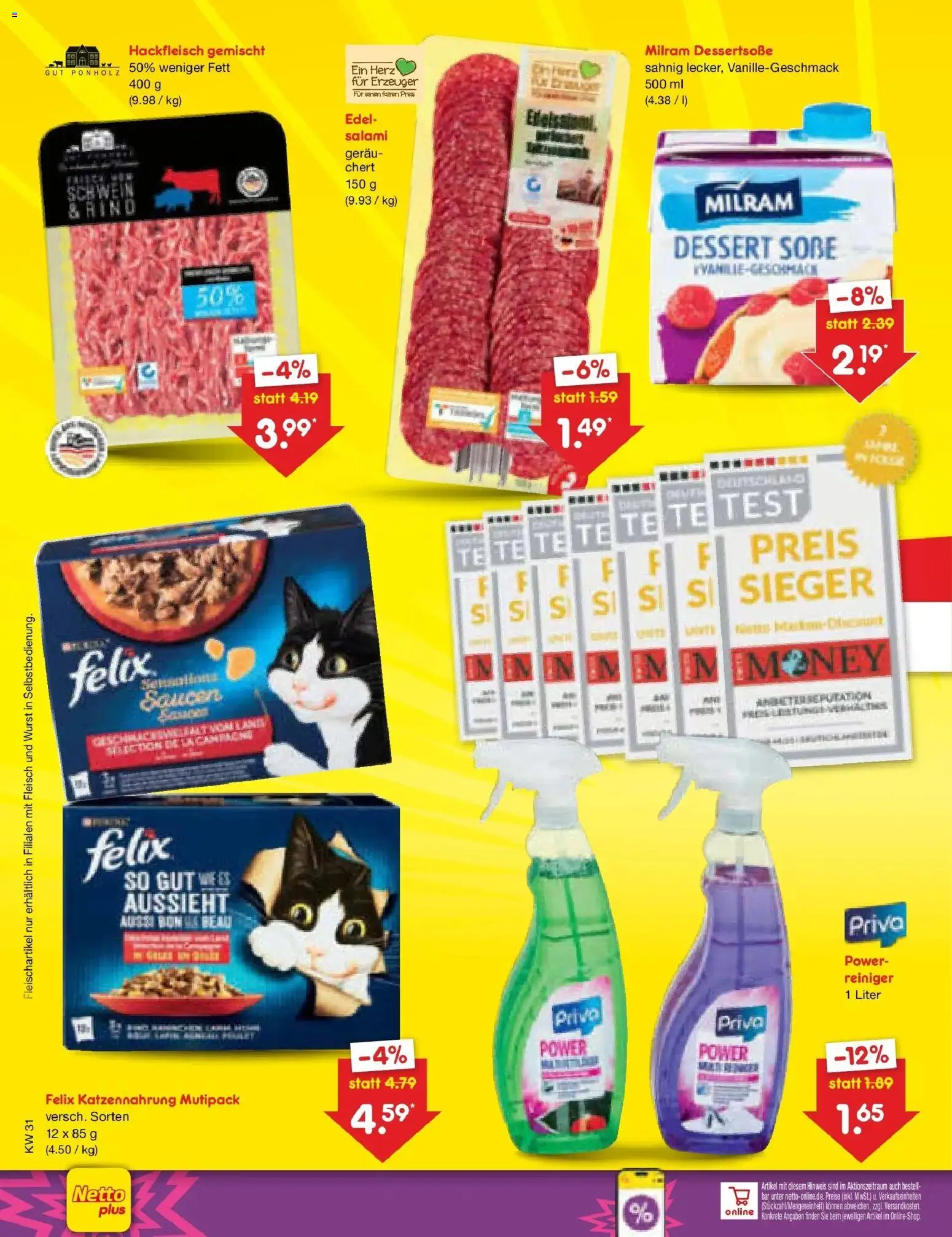 Netto Marken-Discount Prospekt Bielefeld – gültig ab 27.07.2026 | Seite: 36 | Produkte: Milram, Wurst, Salami, Hackfleisch