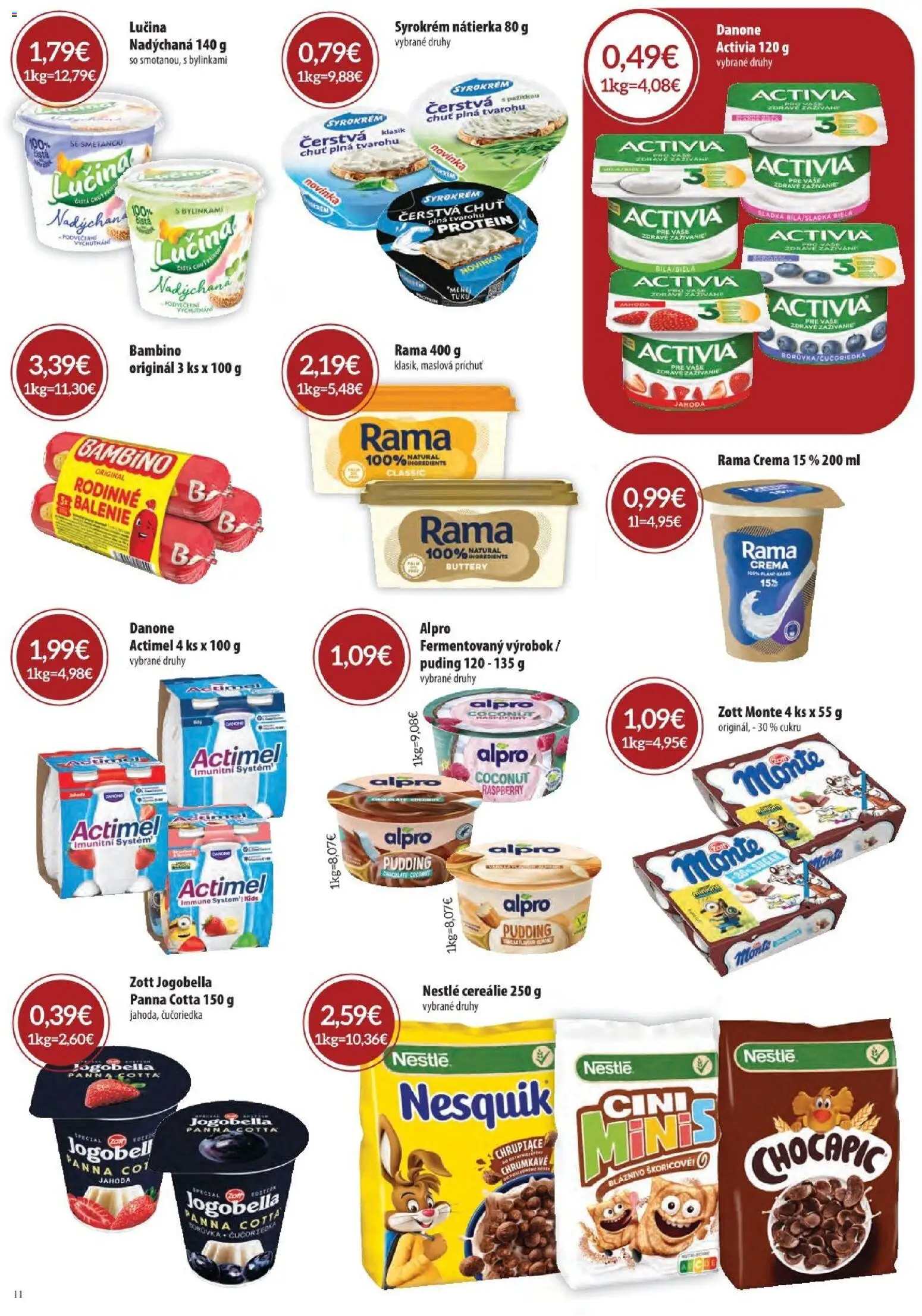 Nové Sintra akcie – leták je platný od 01.10.2026 | Strana: 11 | Produkty: Protein, Nátierka, Cereálie, Alpro