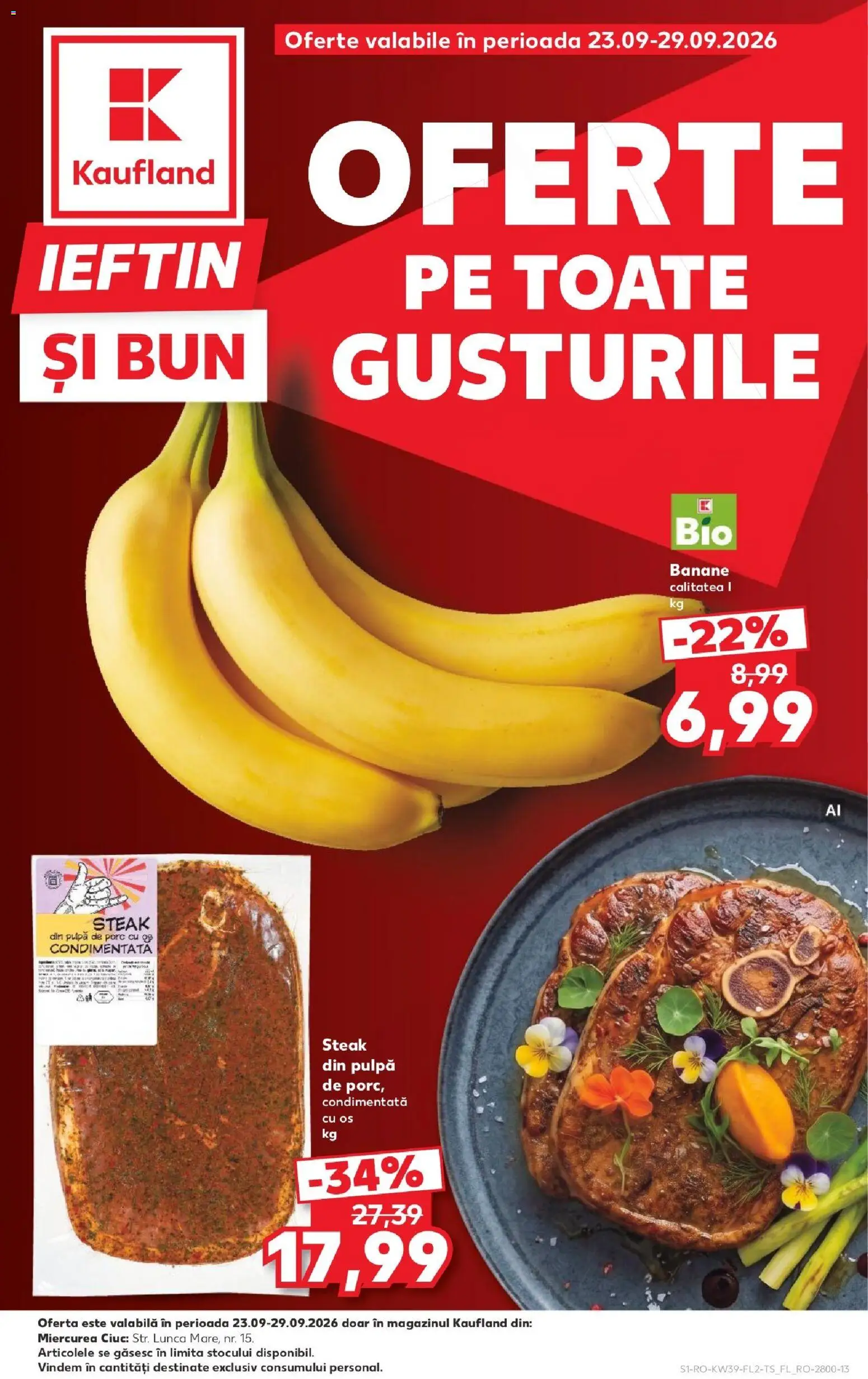 Noul catalog Kaufland – valabil de la 23.09.2026 | Pagină: 1 | Produse: Banane