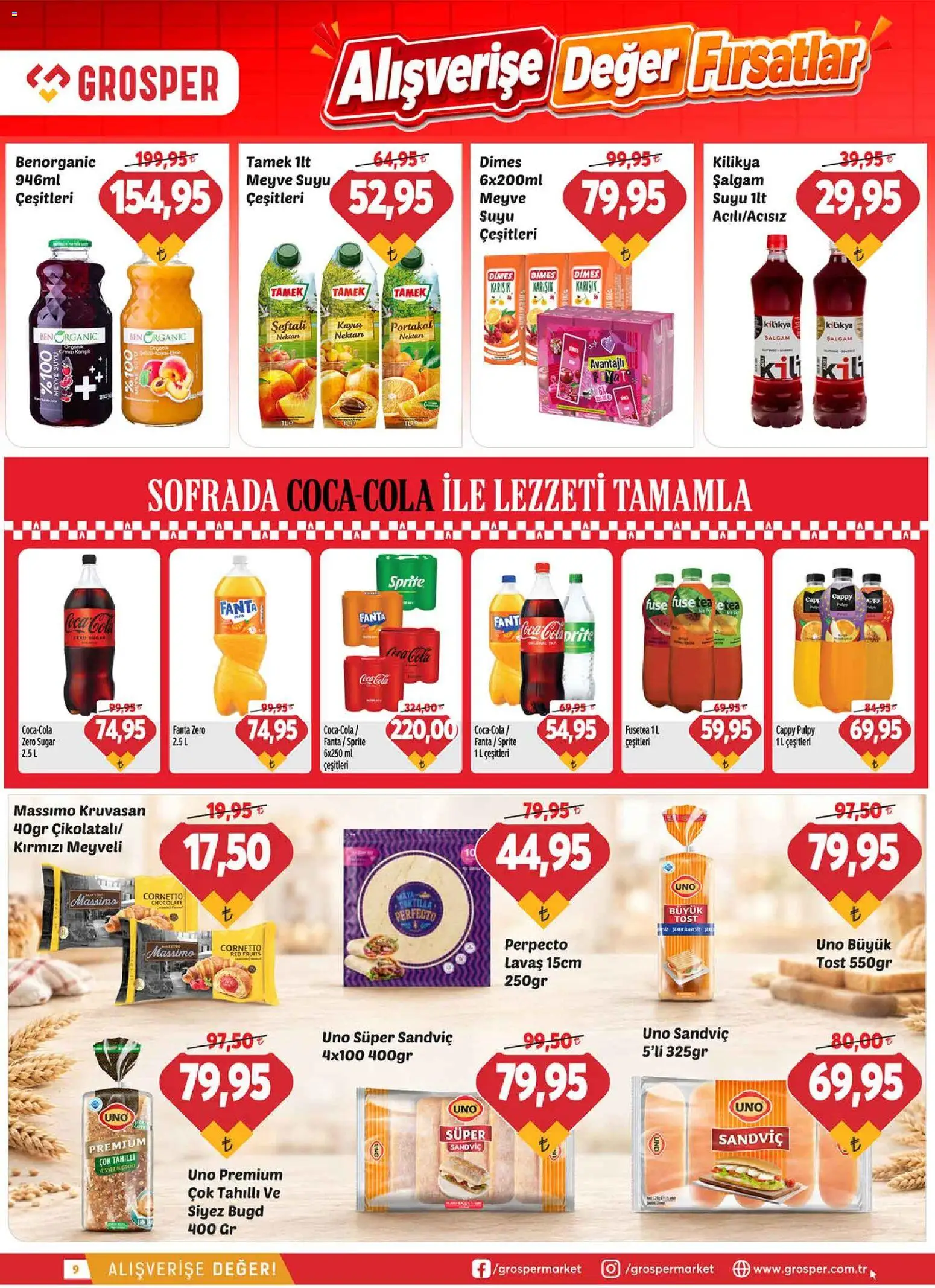 Grosper Katalog - 16 Eylül 2026 tarihinden itibaren geçerlidir | Sayfa: 9 | Ürünler: Şalgam, Meyve, Kayısı, Fanta