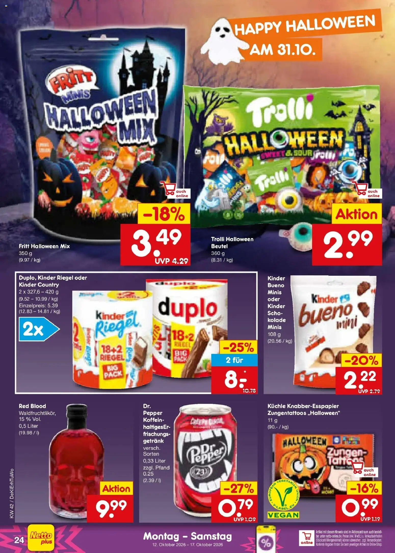 Netto Marken-Discount Prospekt Ludwigshafen-Edigheim (ab 12.10.2026) » Angebote | Seite: 32 | Produkte: Kinder riegel, Kinder country
