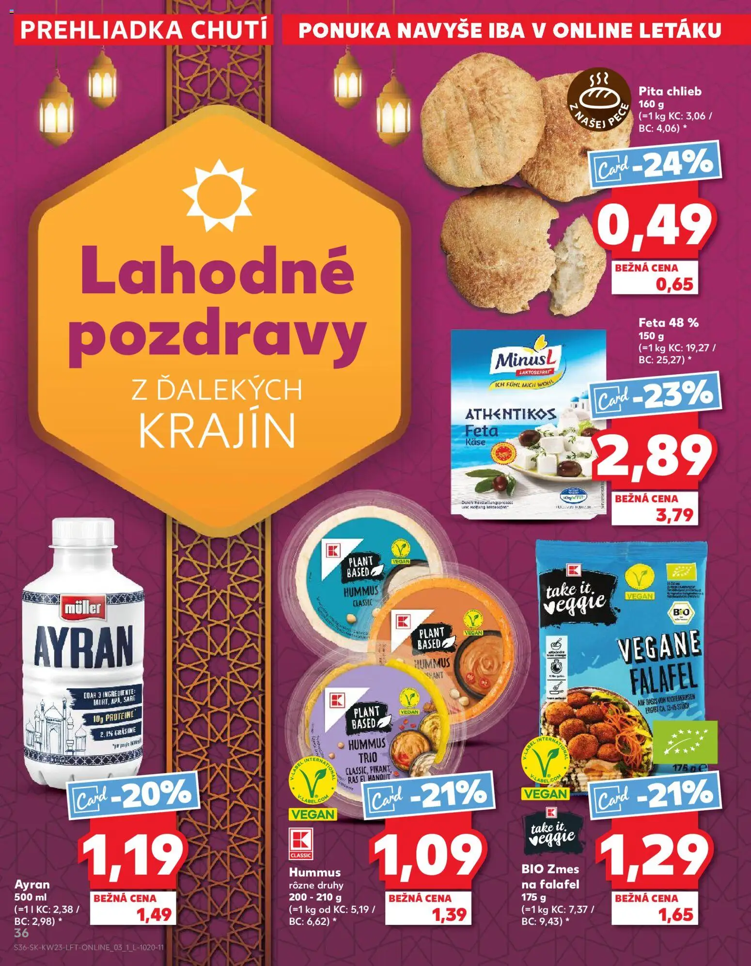 Nové Kaufland akcie – leták je platný od 04.06.2026 | Strana: 36 | Produkty: Chlieb, Feta