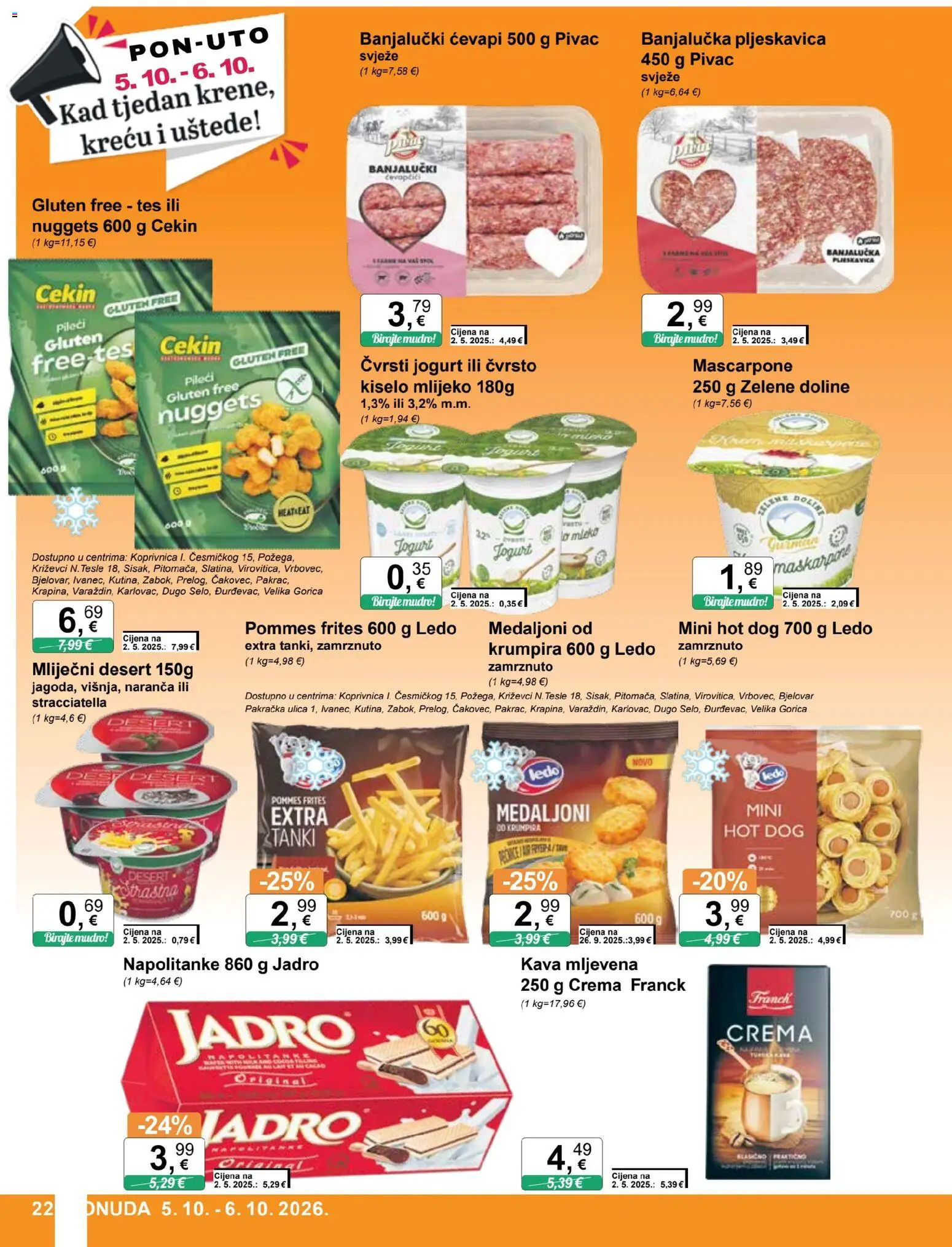 KTC katalog | vrijedi od 30.09.2026 | Stranica: 22 | Proizvodi: Mlijeko, Kava, Napolitanke, Desert