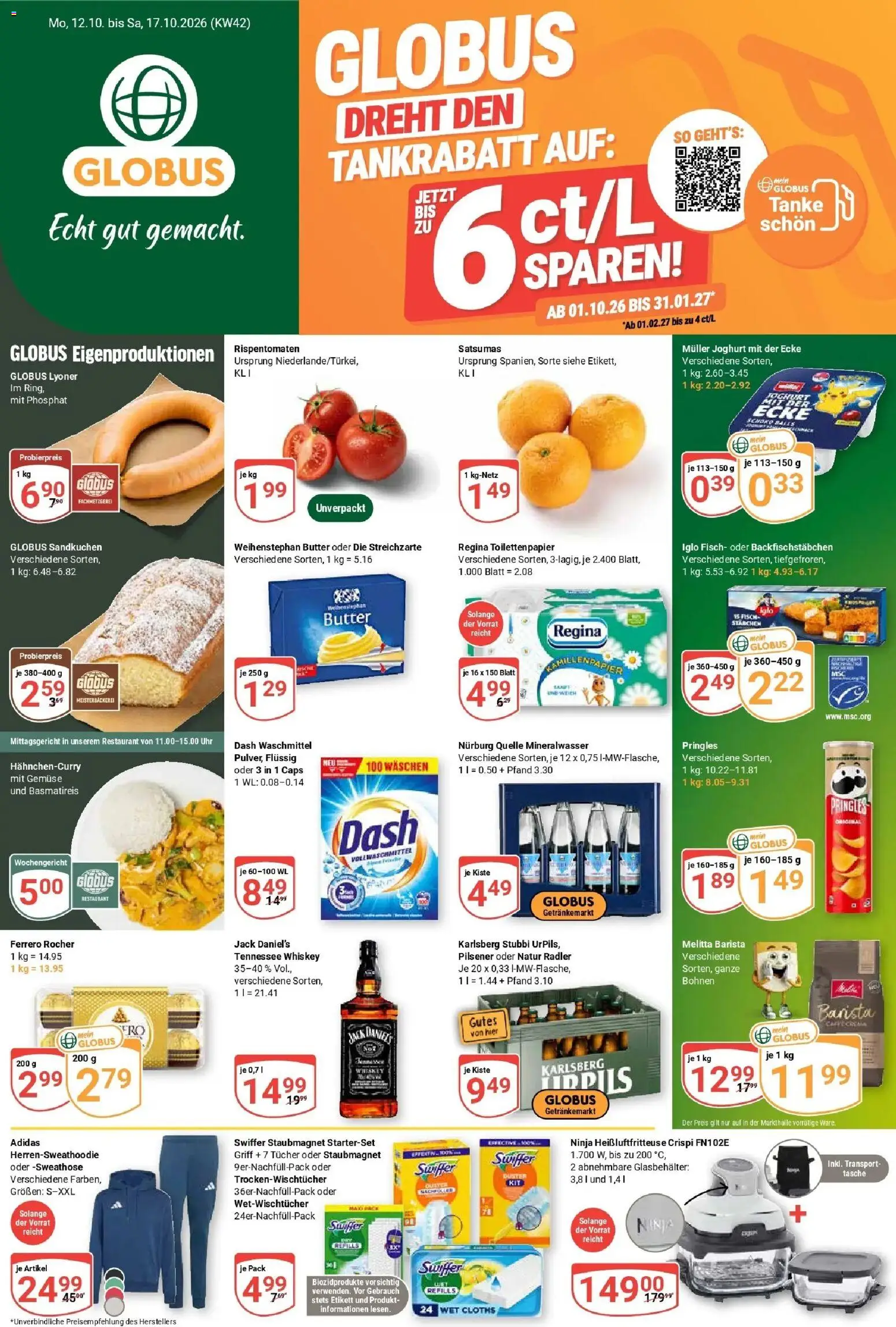 Globus Prospekt Völklingen (ab 12.10.2026) » Angebote online | Seite: 1 | Produkte: Joghurt, Waschmittel, Pringles, Uhr