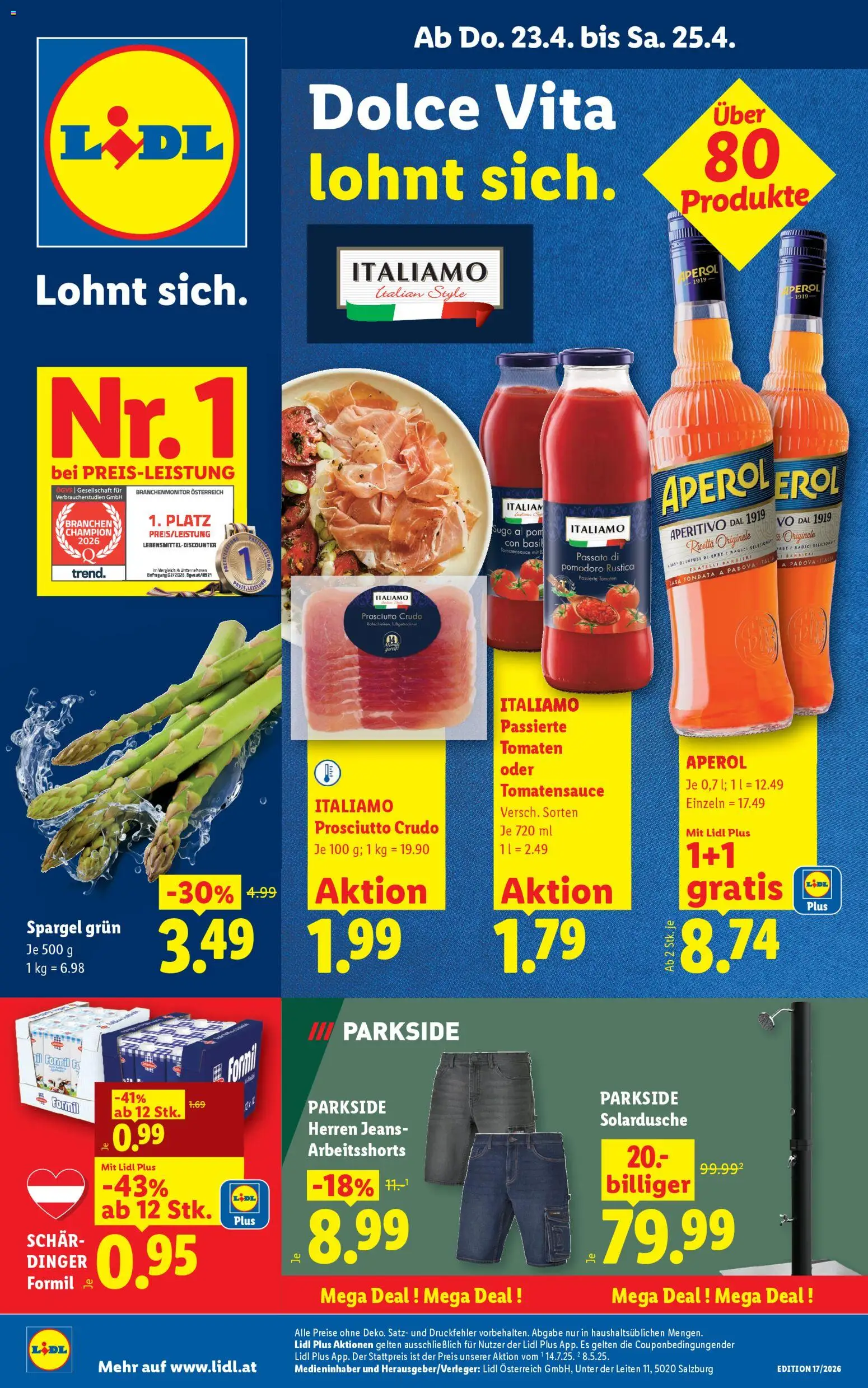 Lidl Flugblatt - Oberpullendorf, Güssing, Oberwart gültig ab 23.04.2026 | Seite: 1 | Produkte: Jeans, Tomaten