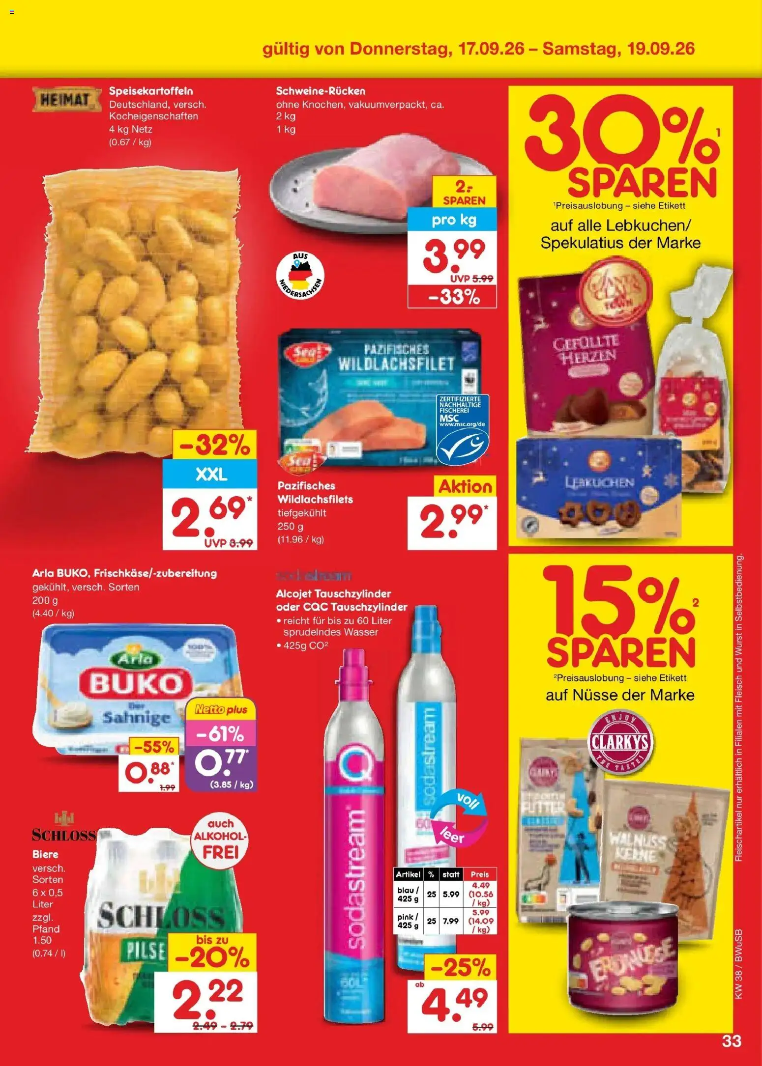 Netto Marken-Discount Prospekt Bielefeld – gültig ab 14.09.2026 | Seite: 47 | Produkte: Wasser, Alkohol, Wurst, Nüsse