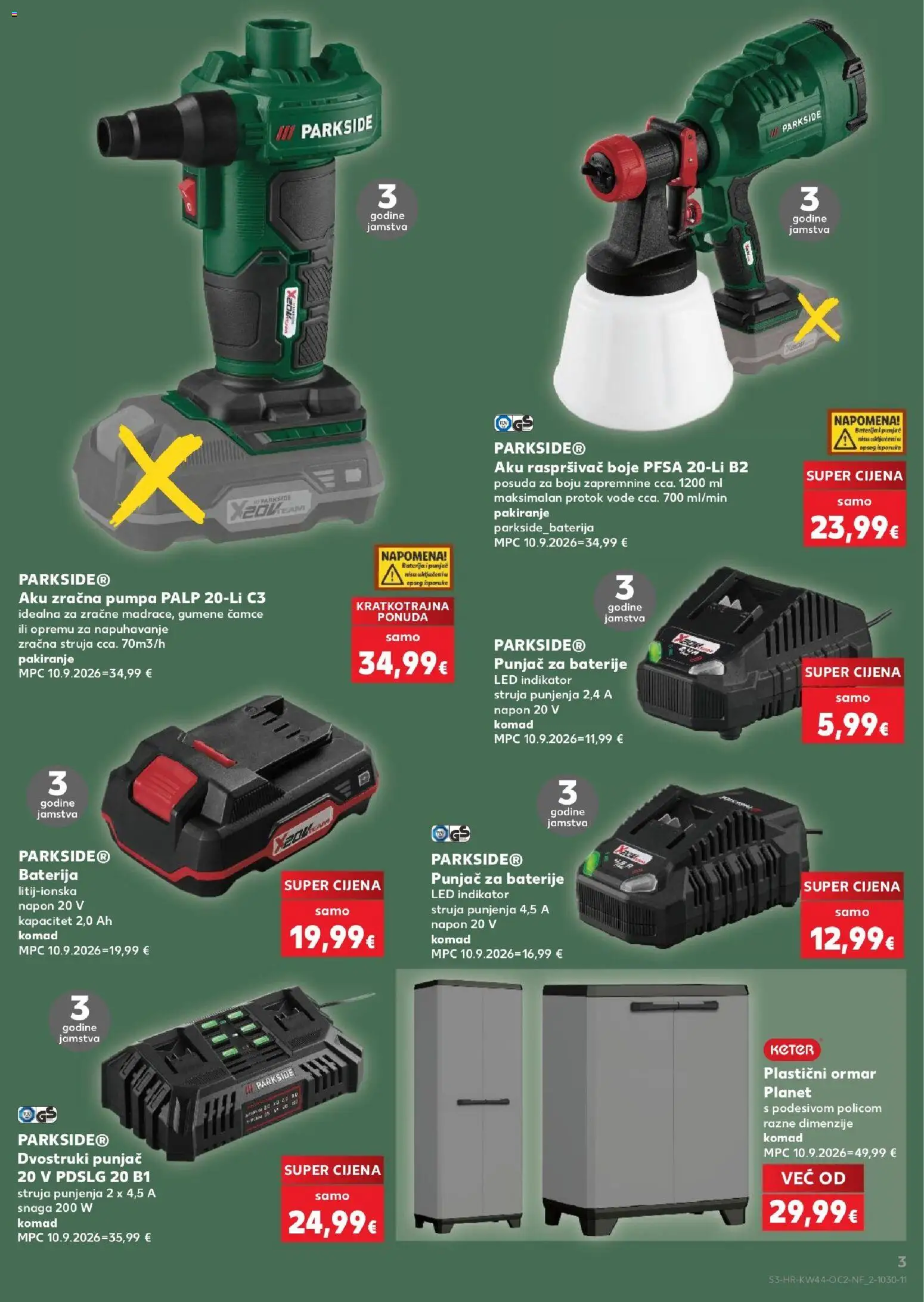 Kaufland katalog | vrijedi od 28.10.2026 | Stranica: 3 | Proizvodi: Ormar, Baterije, Led, Parkside