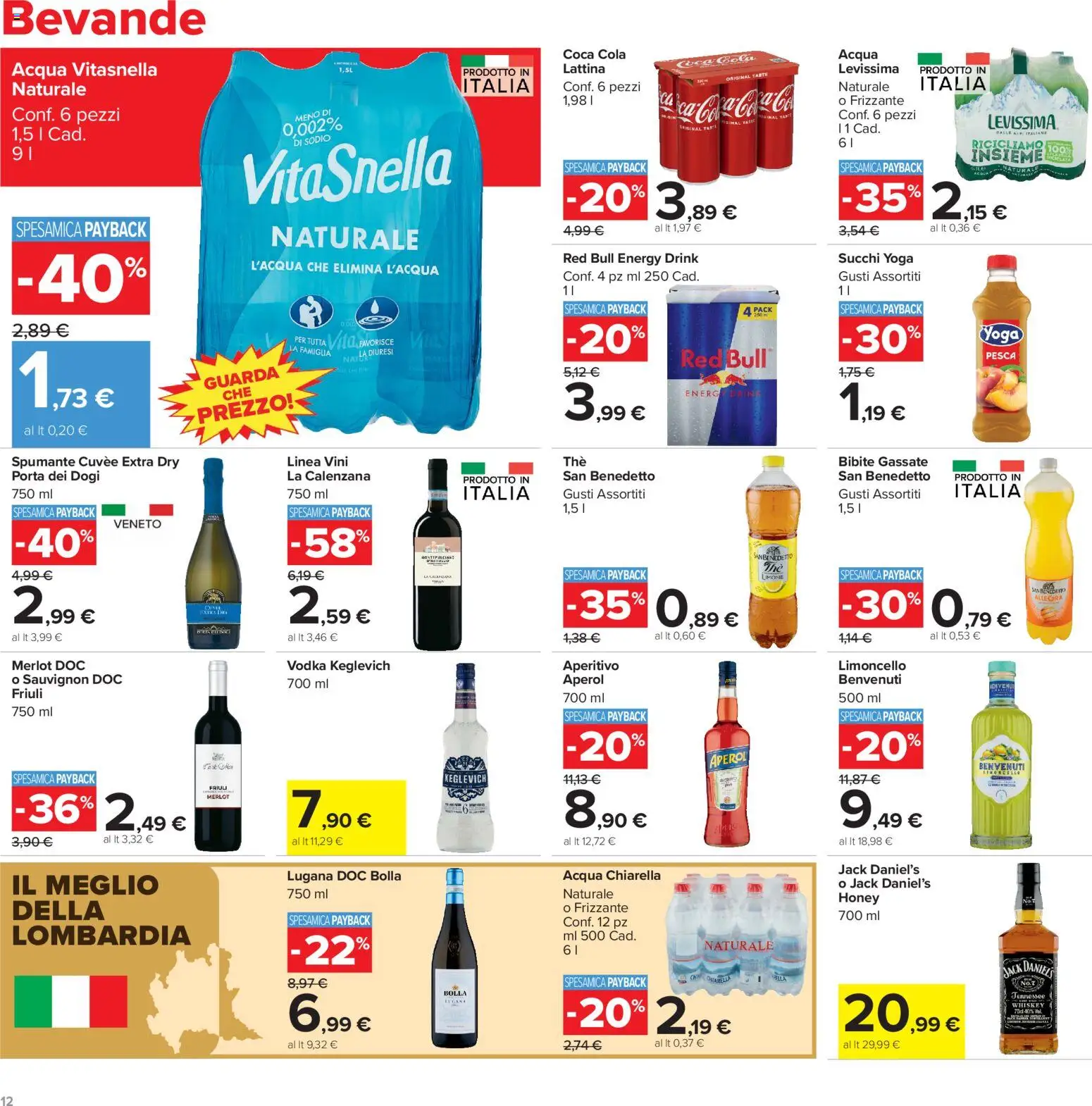 Volantino Carrefour del 23/10/2026 | Pagina: 12 | Prodotti: Bevande, Spumante, Limoncello, Aperol