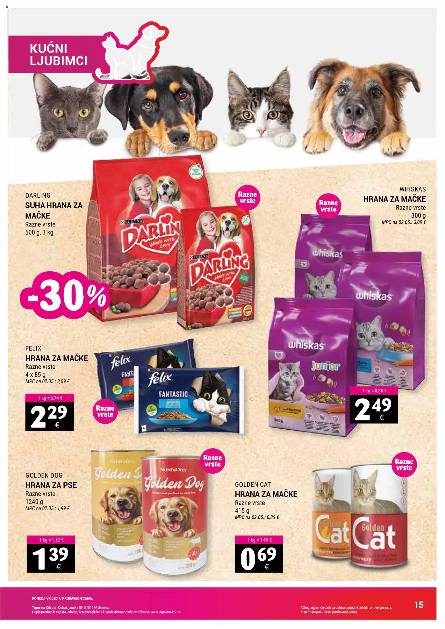 Trgovina Krk katalog | vrijedi od 16.06.2026 | Stranica: 15 | Proizvodi: Whiskas, Hrana za pse, Hrana za mačke