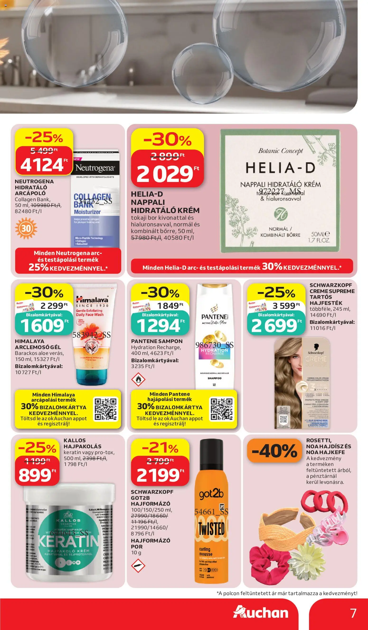 Auchan akciós ujság - amely érvényes a következő dátumtól: 2026.07.02. | Oldal: 7 | Termékek: Hajformázó, Hajfesték, Sampon, Bor